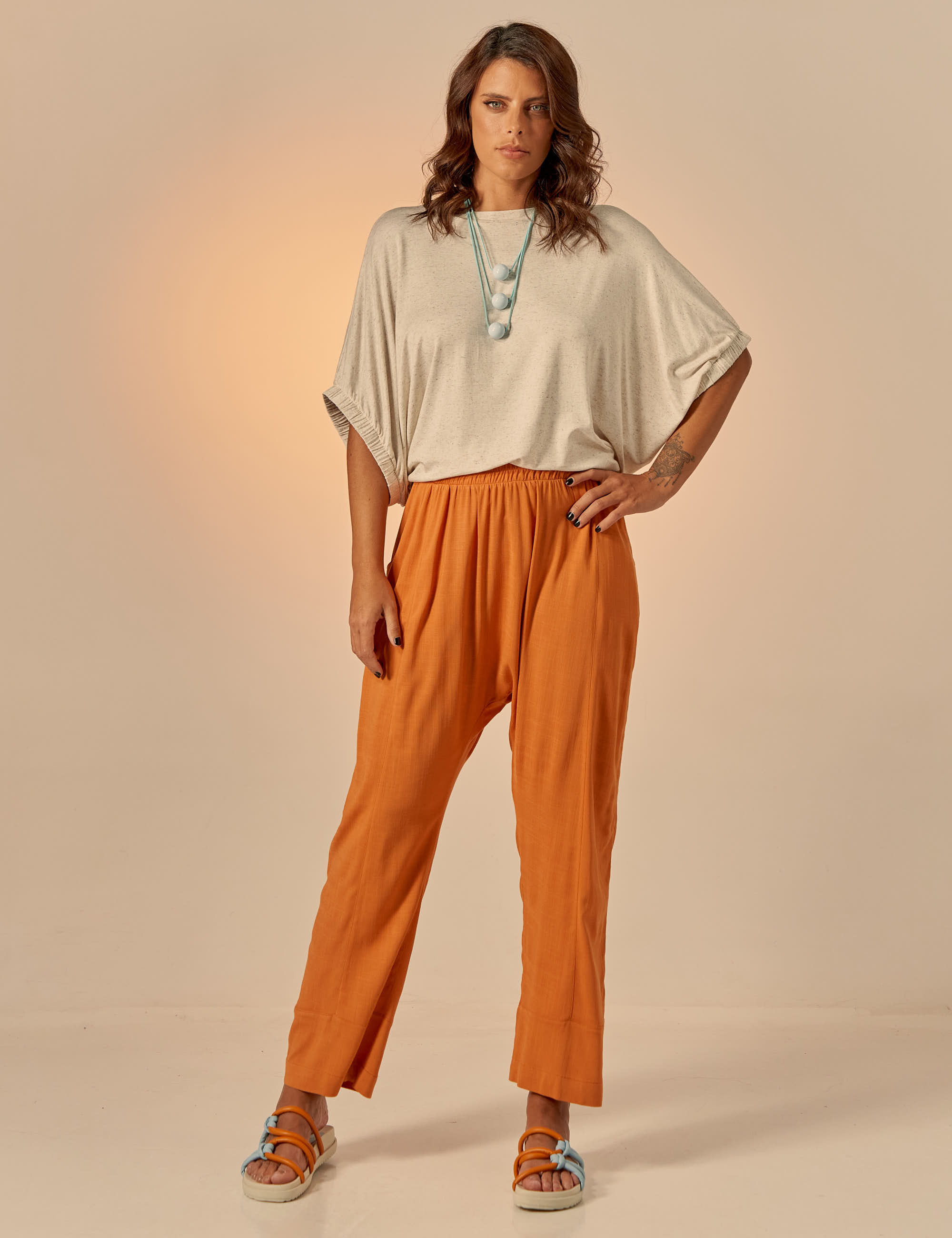 Blusa Punho Elástico Linen