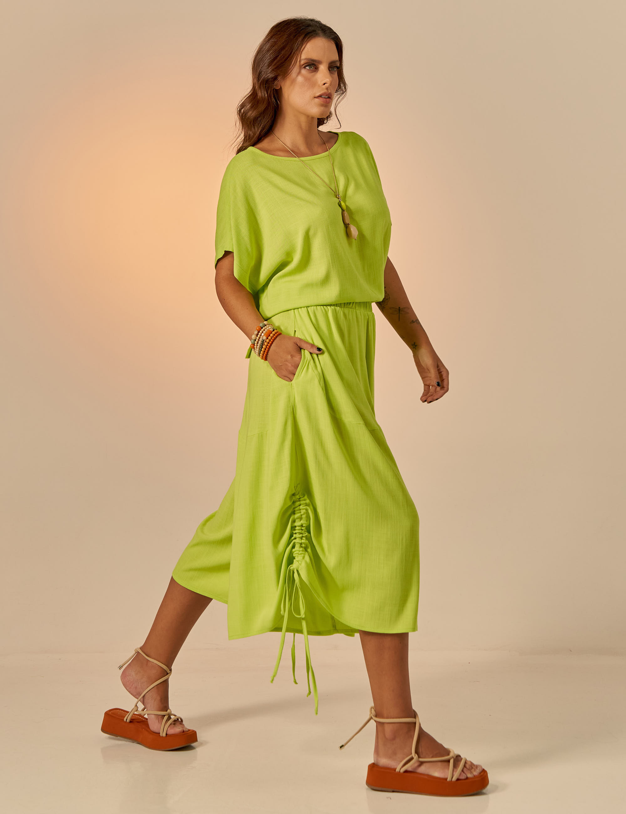 Blusa Quadrada Linho Lima