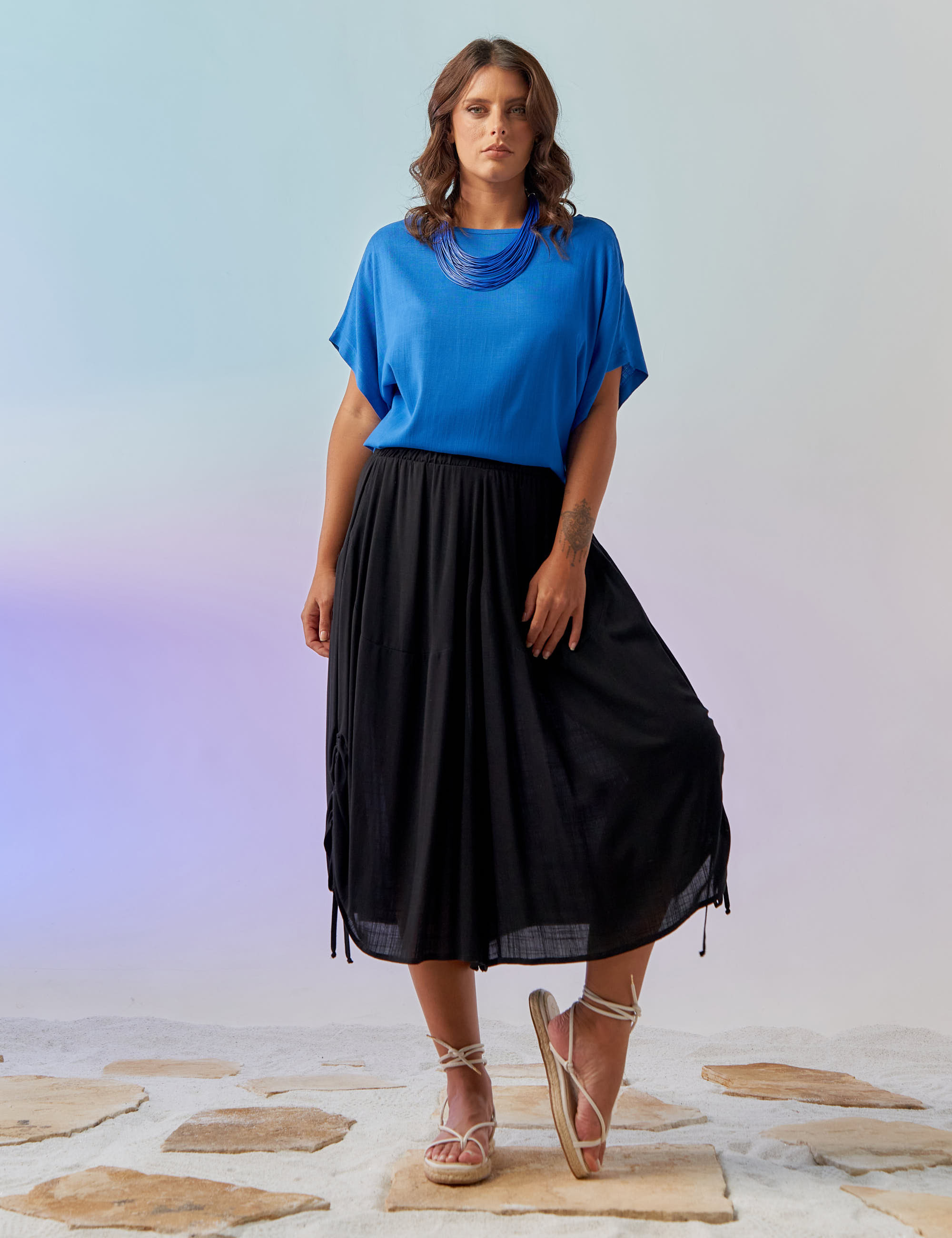 Blusa Quadrada Linho Grego