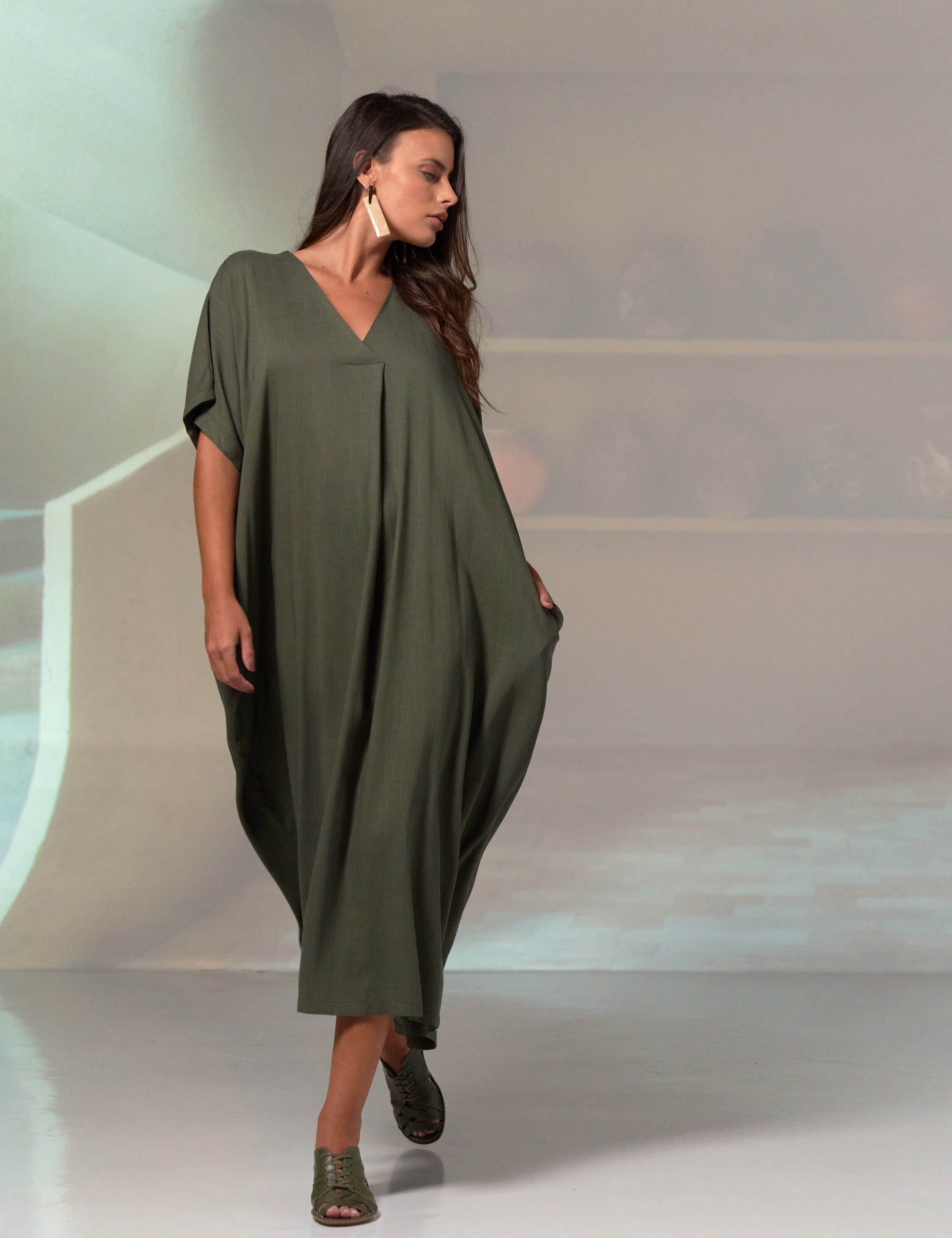 Vestido Linho Prega Carnaúba