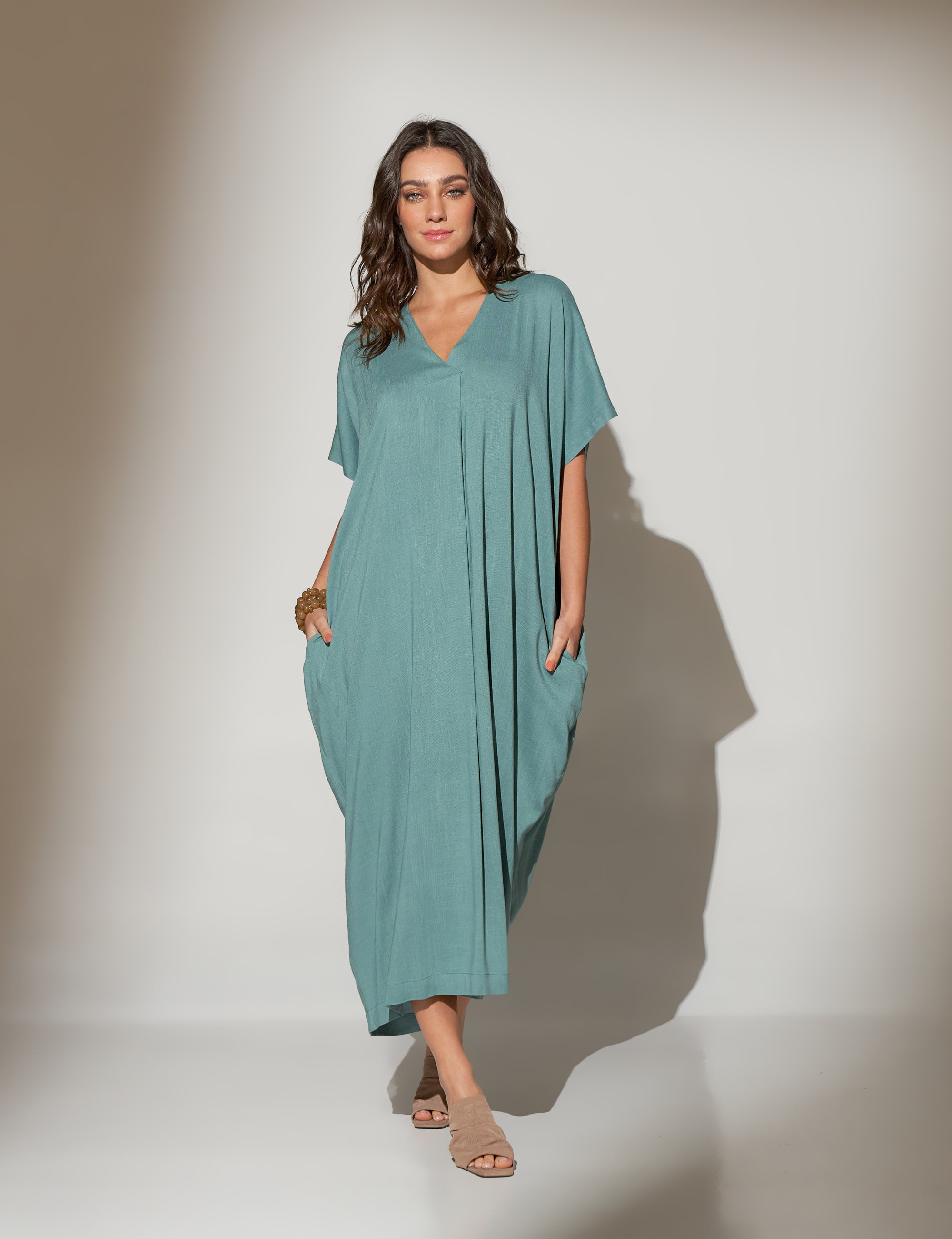 Vestido Linho Prega Mineral-U