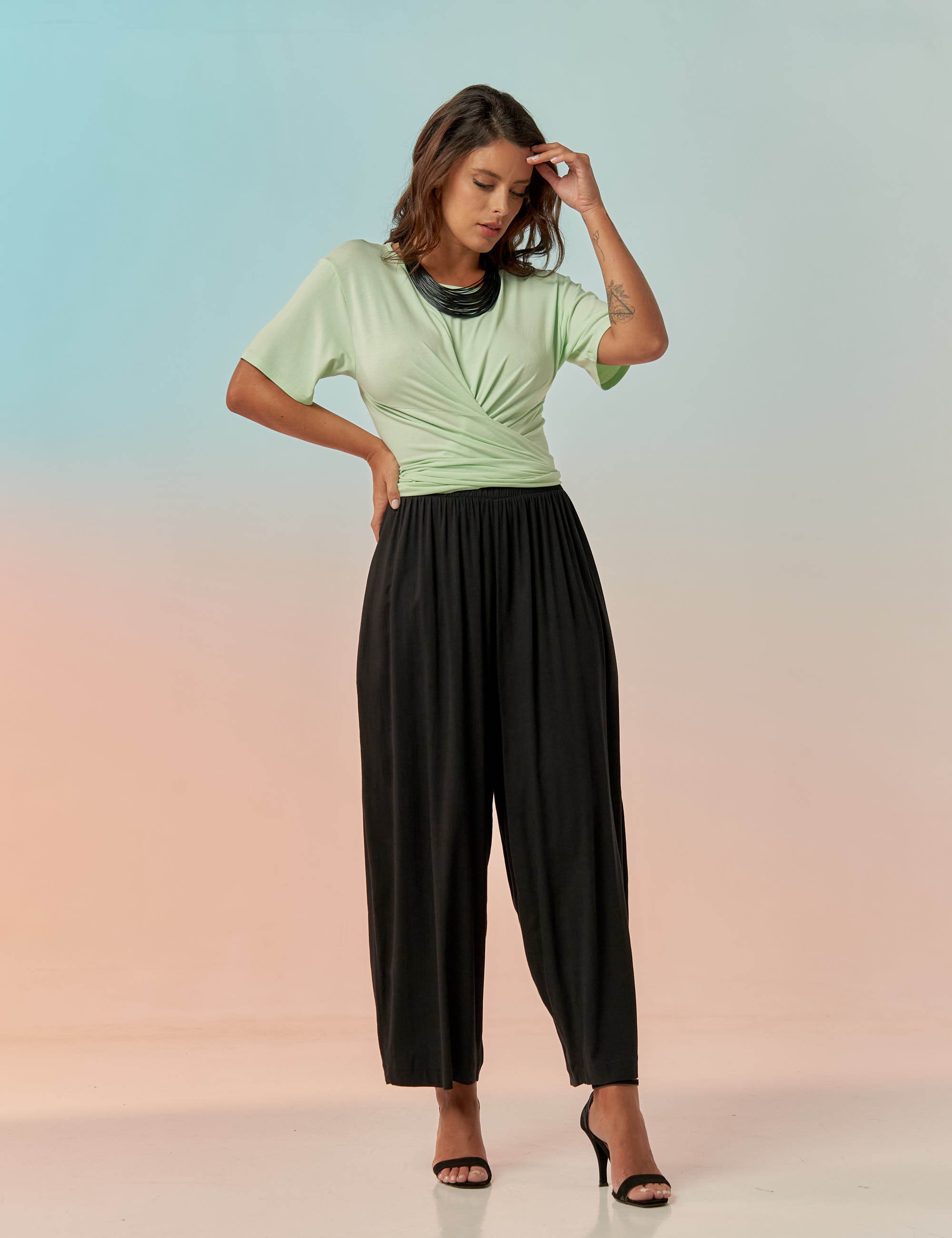 Blusa Nó Frente Hortelã