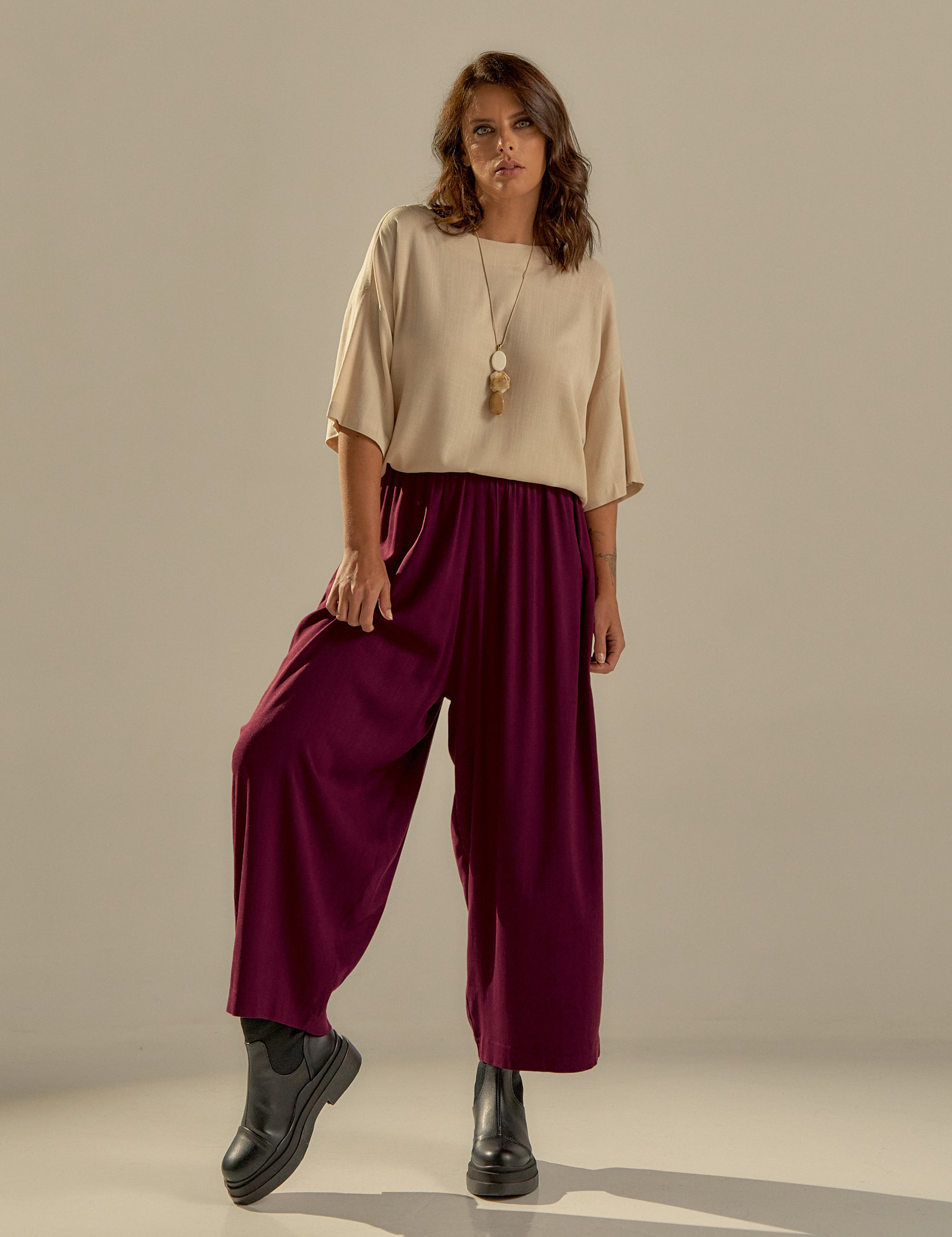 Calça Sertão Linho Merlot