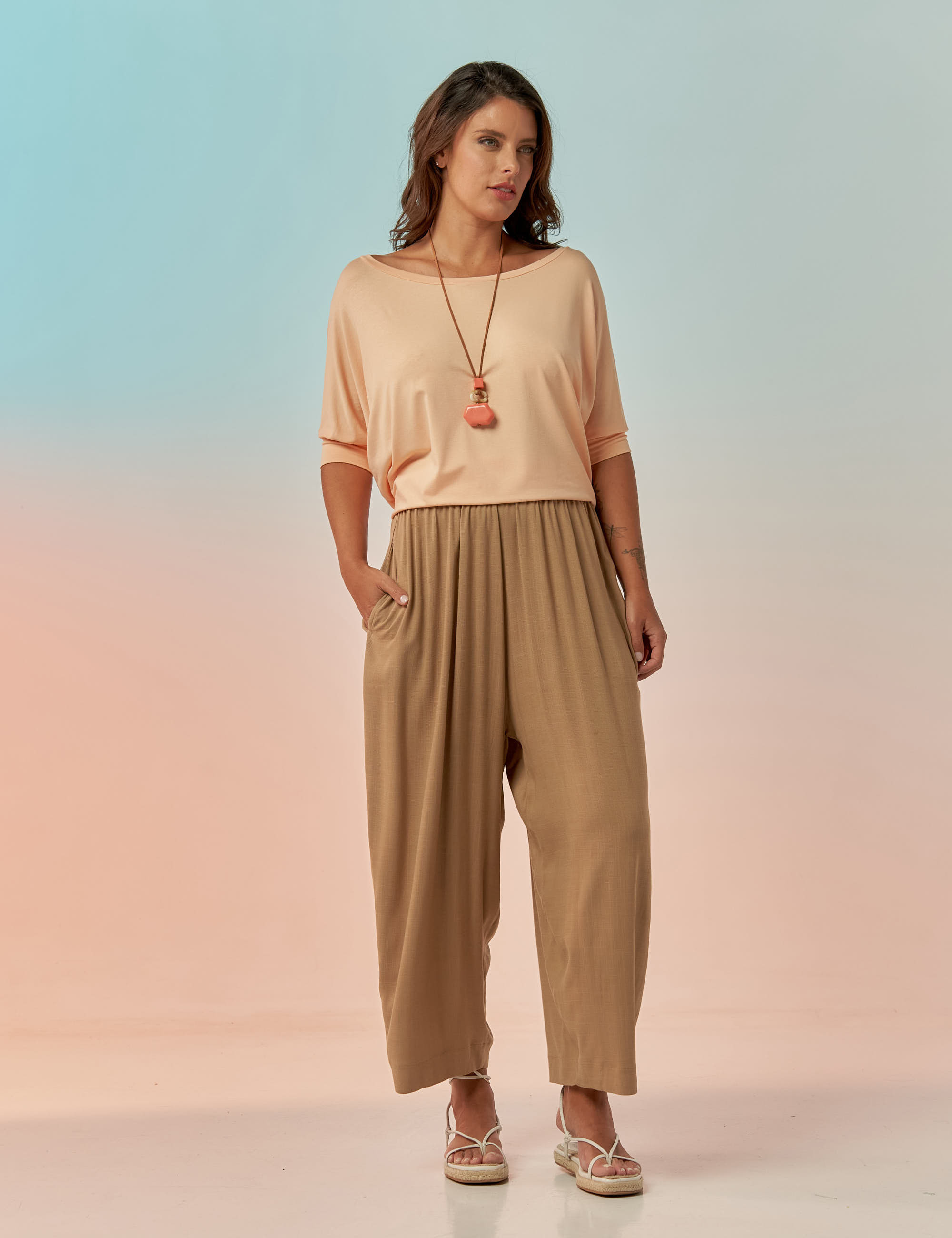 Blusa Quadrada Pêssego