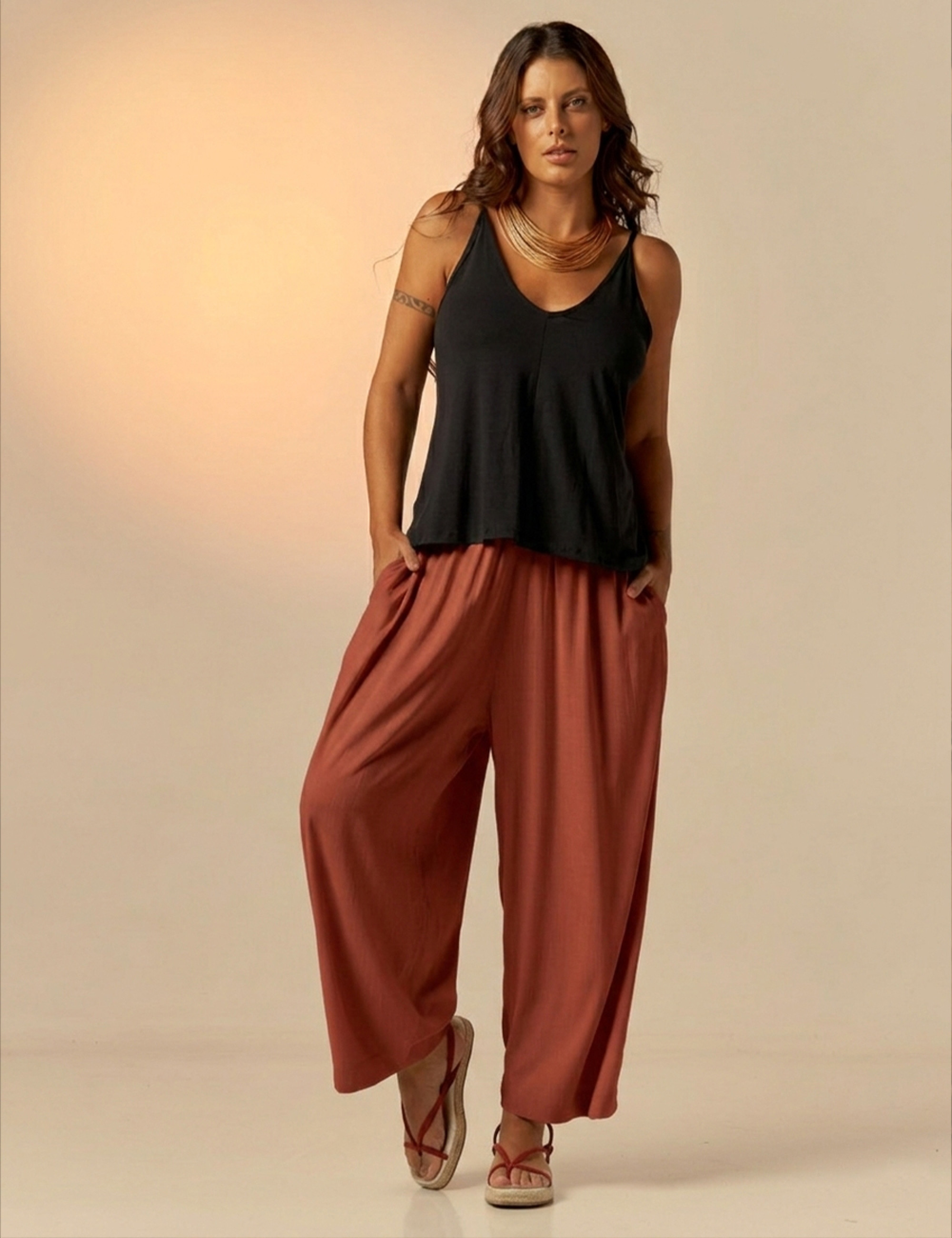 Calça Sertão Linho Marrom Argila