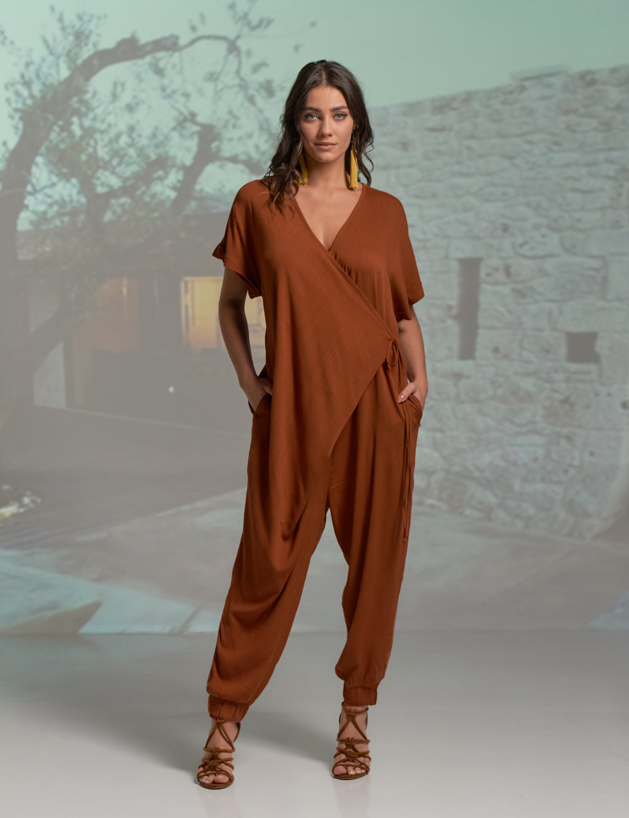 Macacão Pareo Amendoim