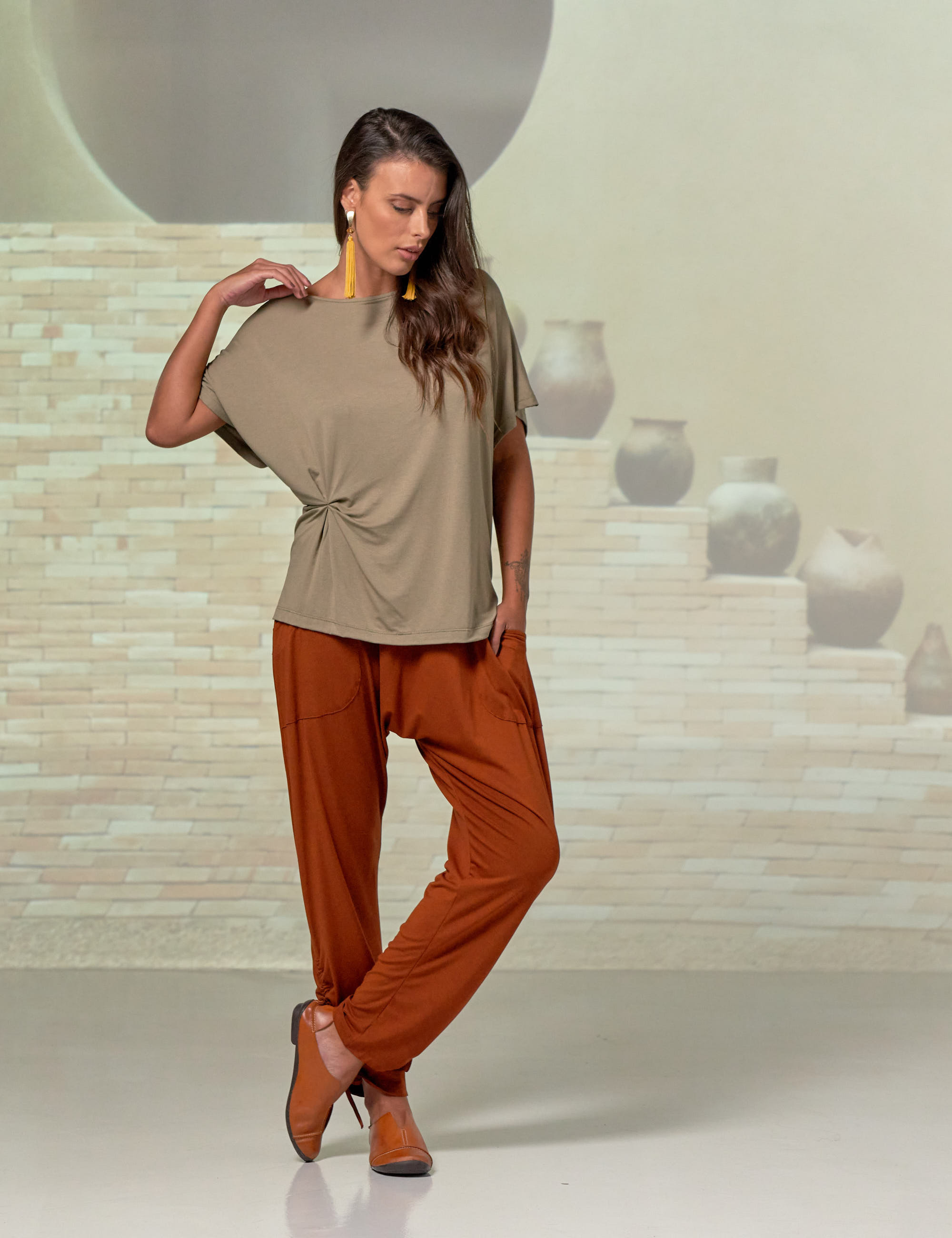 Blusa Drapeada Cipó