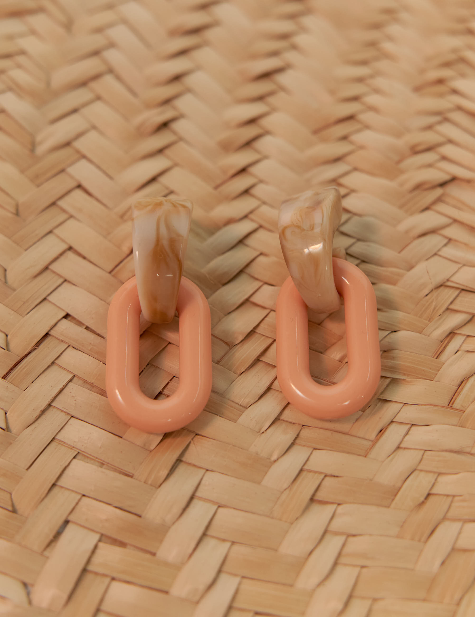 Brinco Mesclado Elos Pêssego