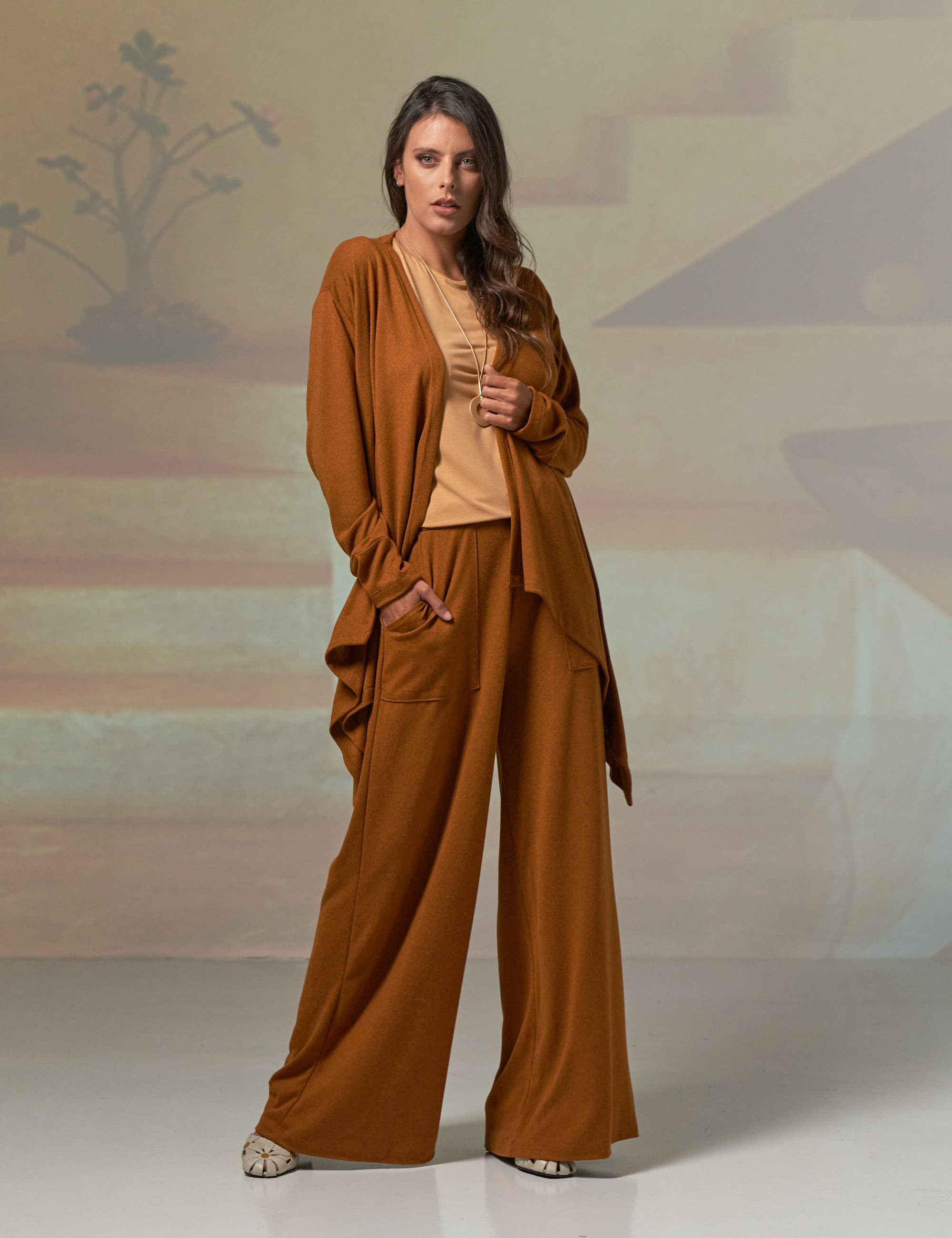 Cardigan Lã Pontas Amendoim