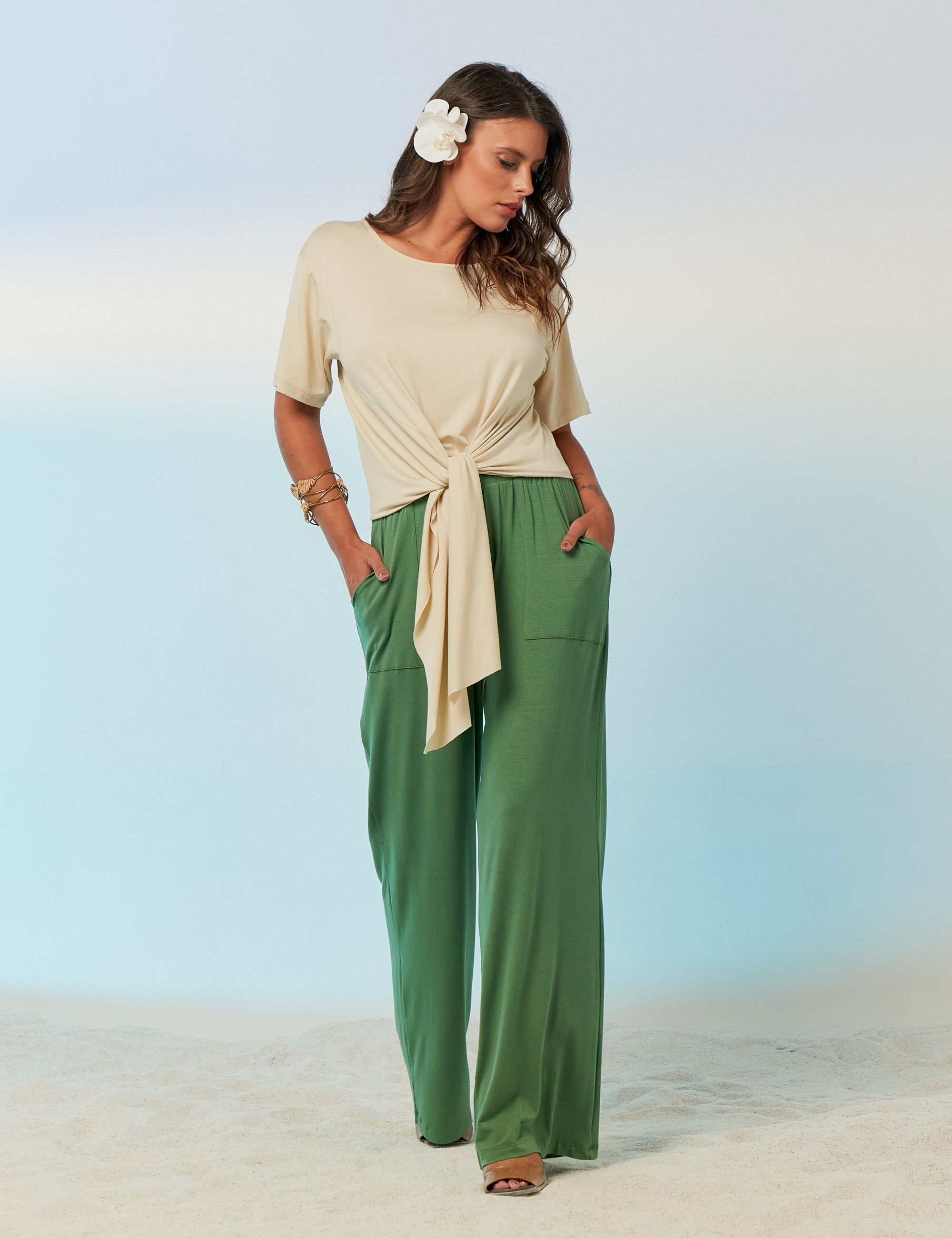 Blusa Nó Frente Trigo