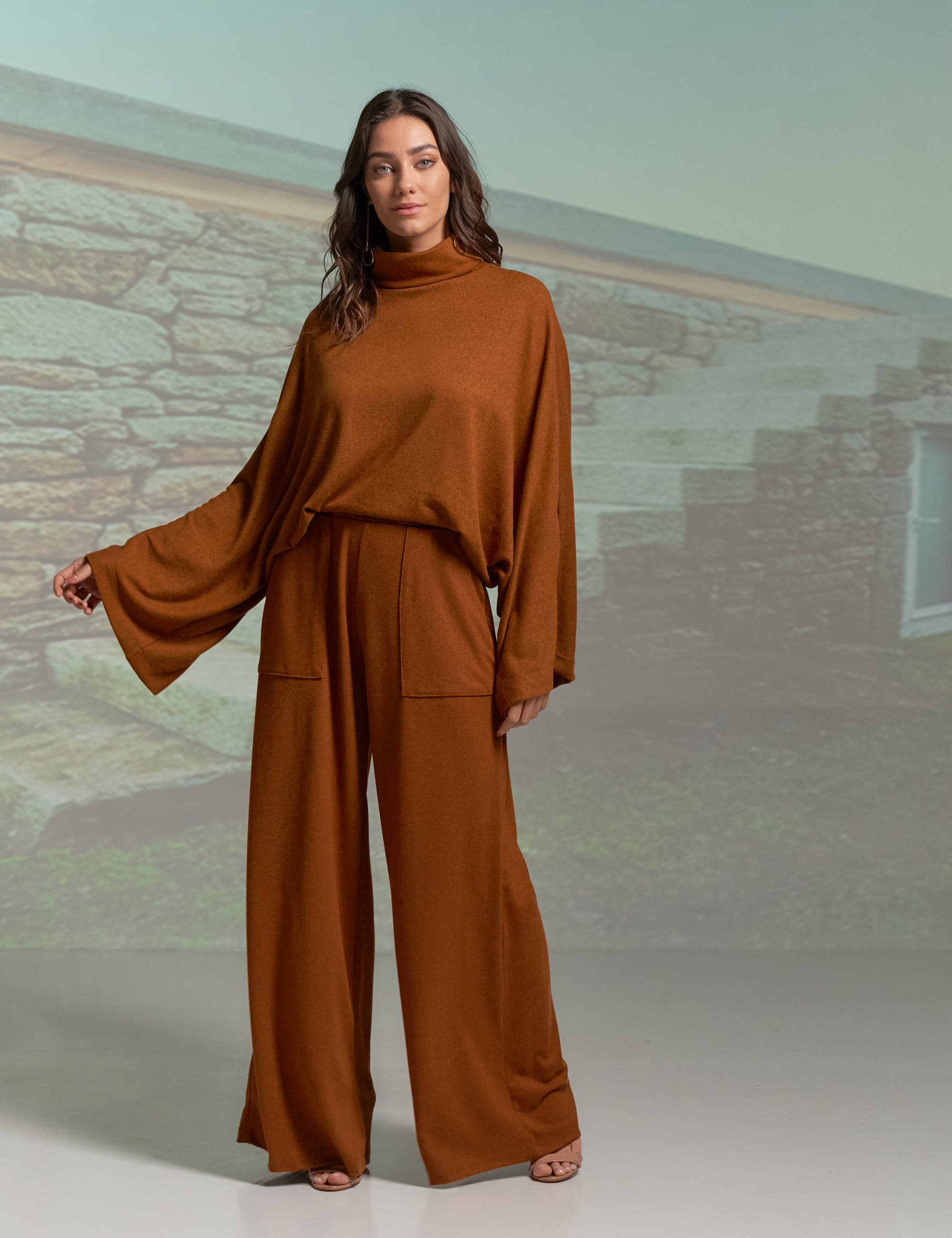 Blusa Lã Morcego Amendoim