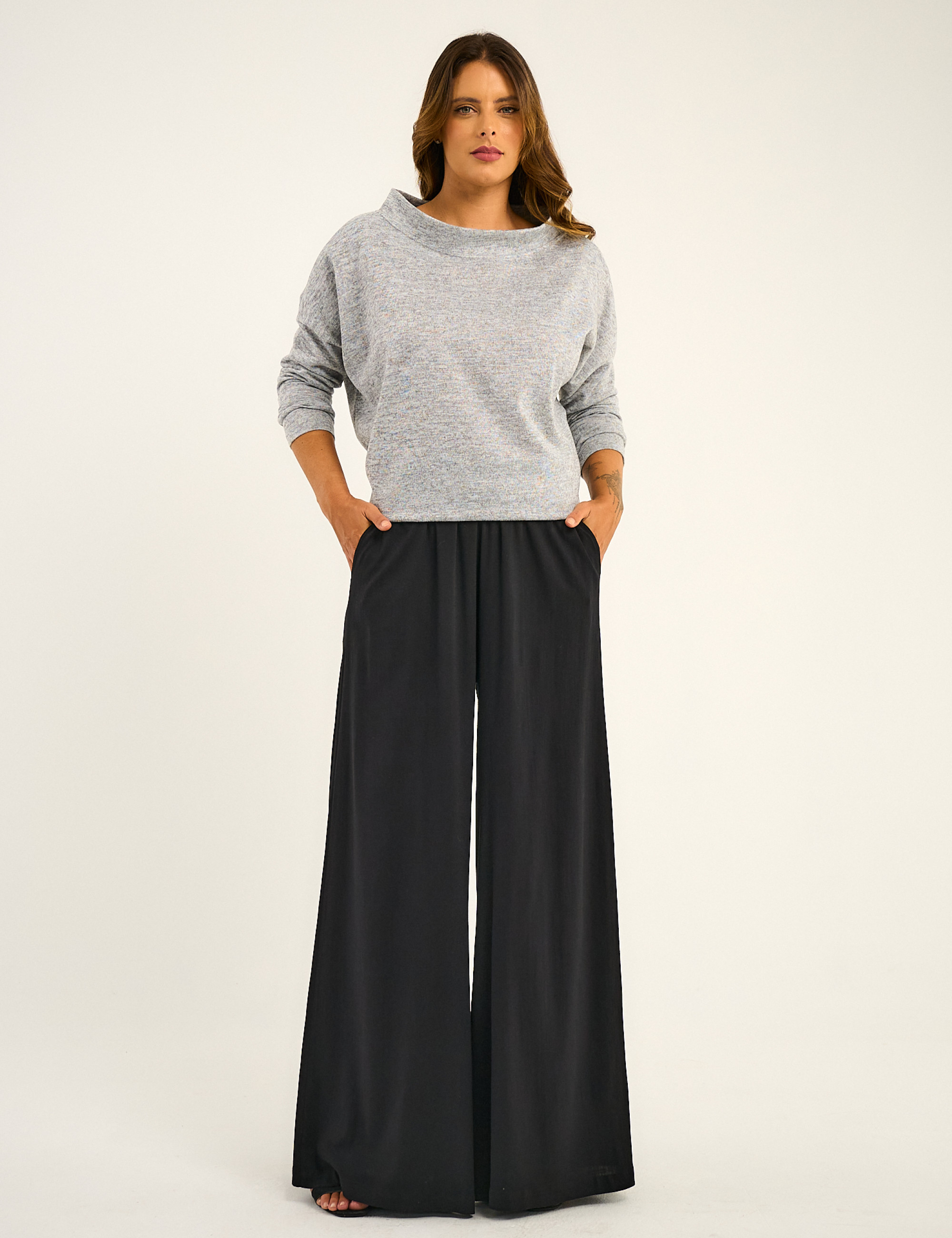 Blusa Gola Lã Cinza