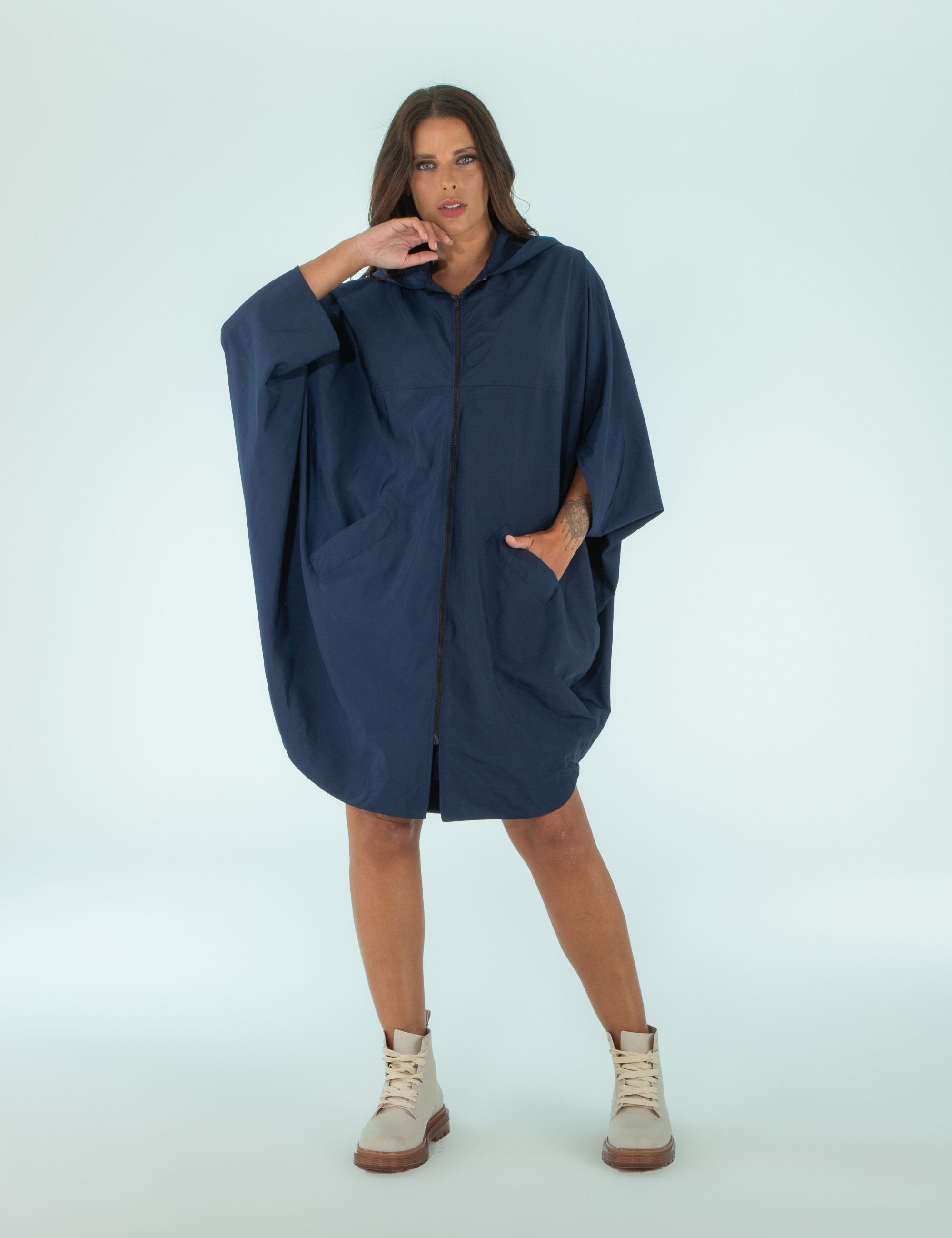Poncho Nylon Azul Marinho