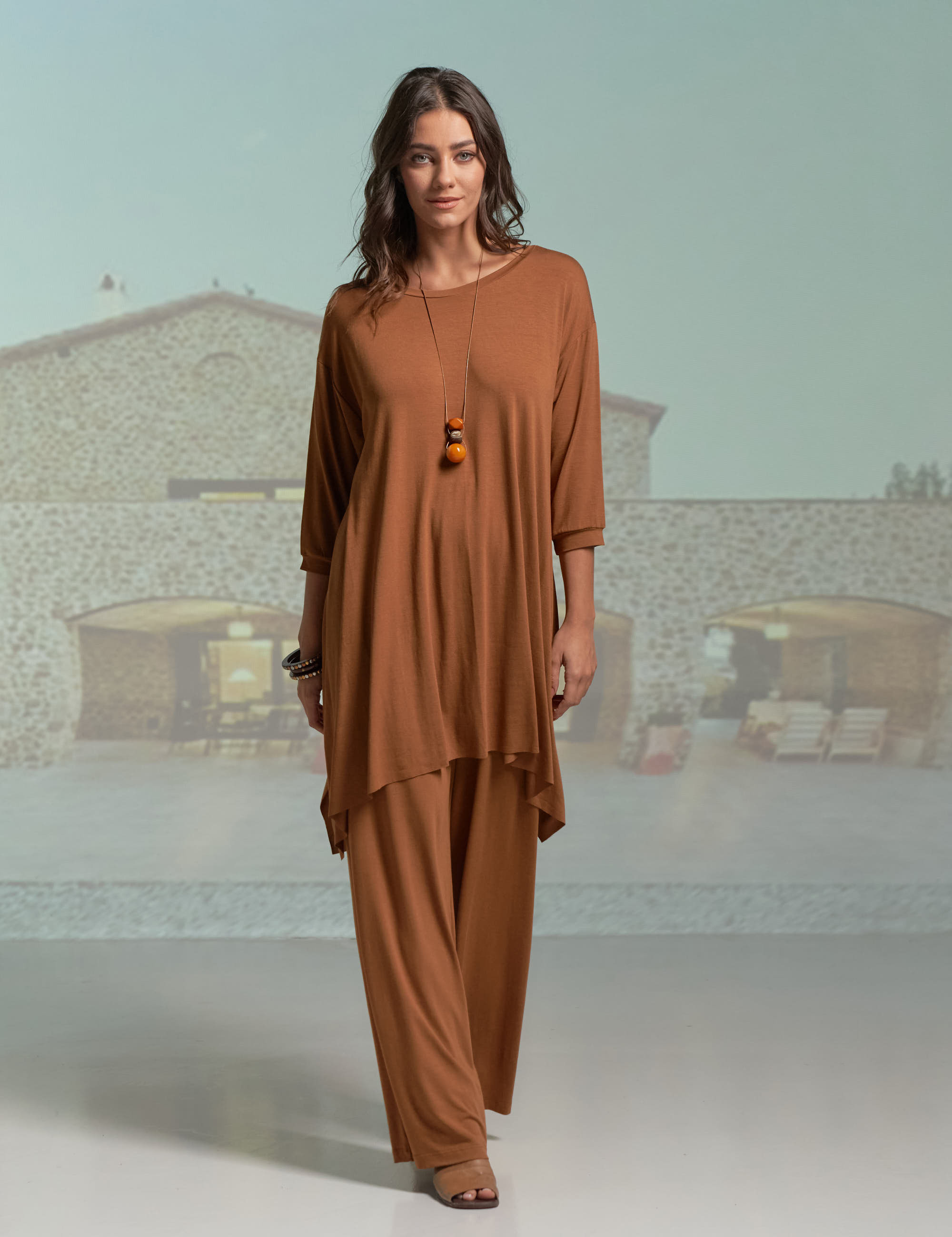 Blusa Longa Pontas Mascavo