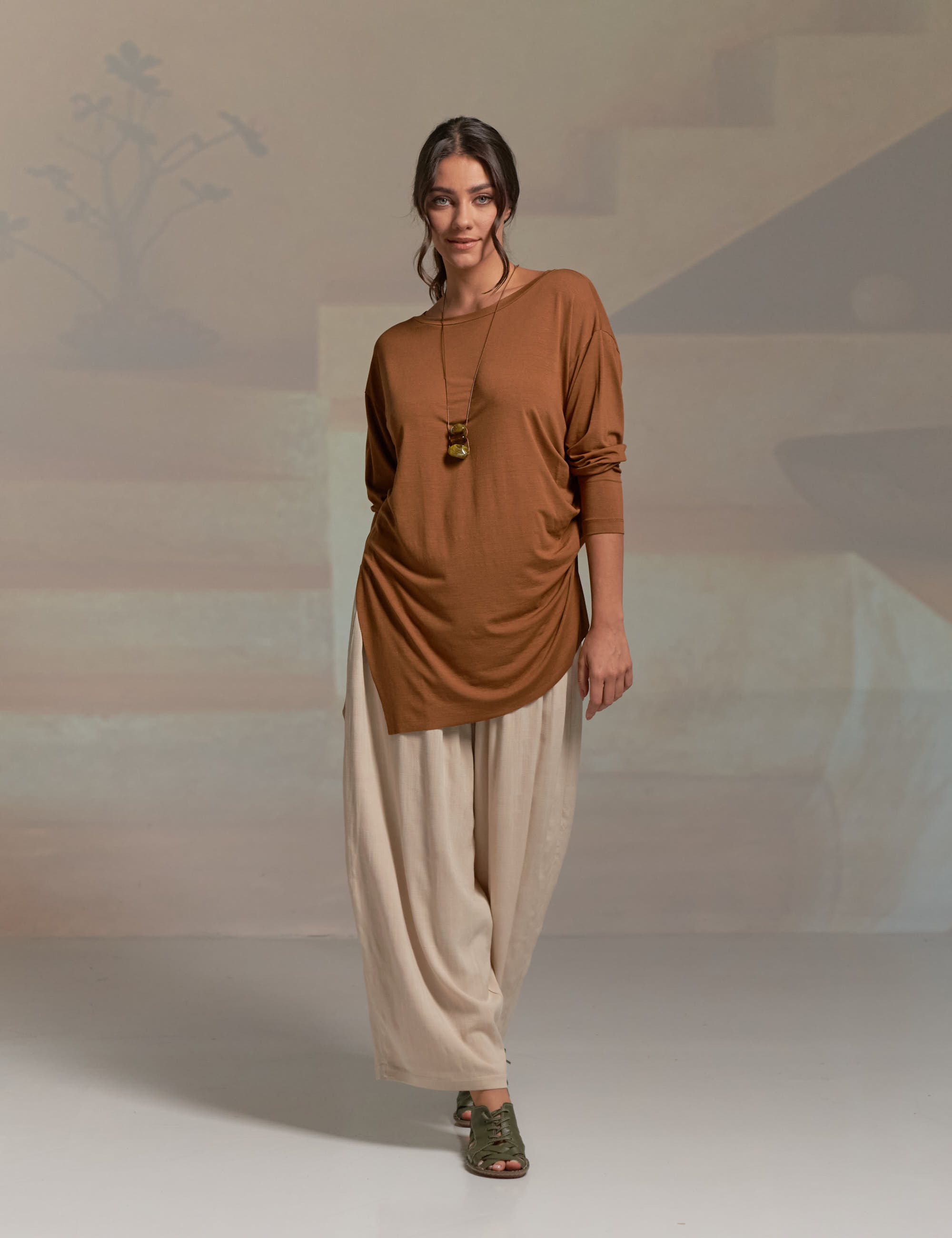 Blusa Assimétrica Malha Mascavo