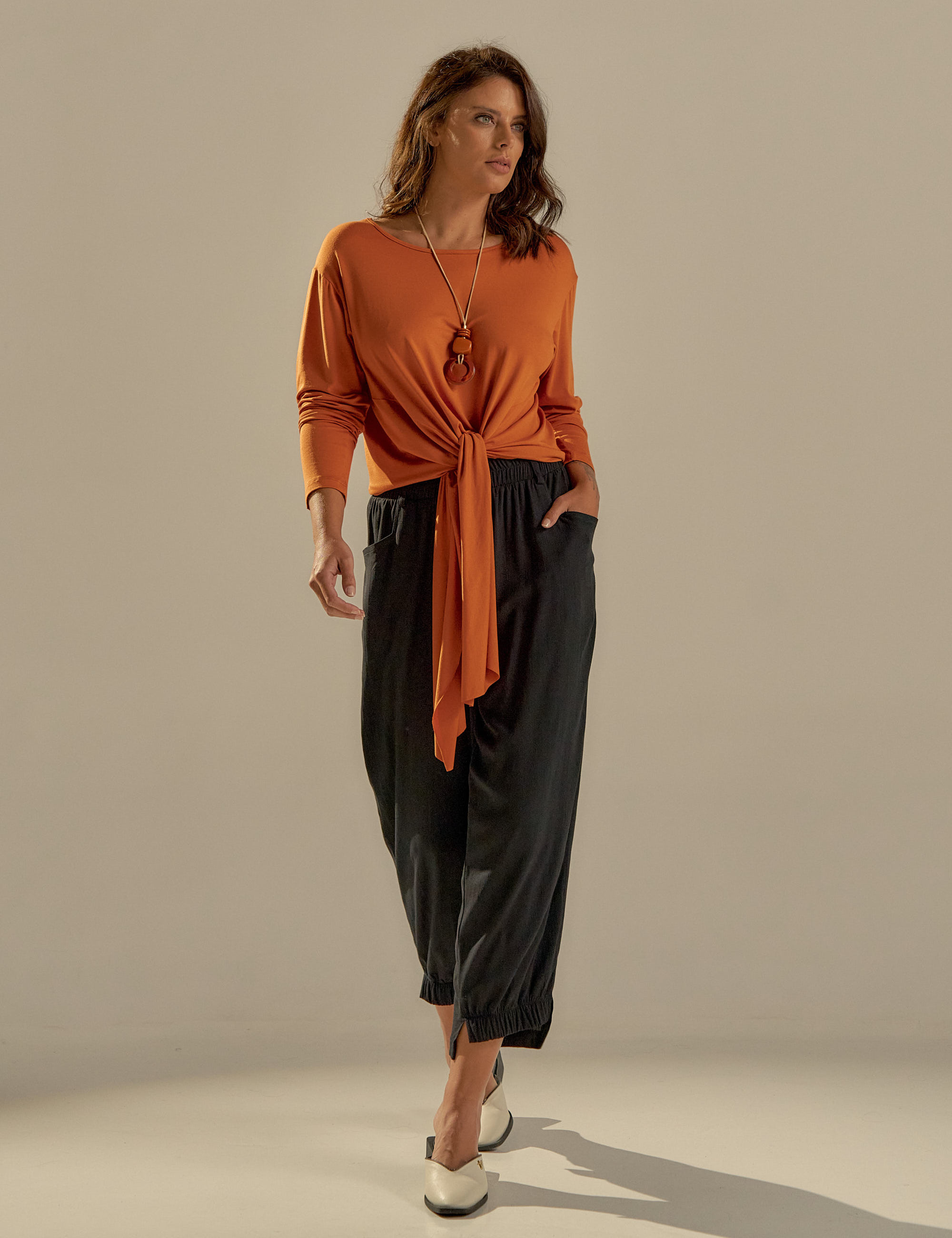 Blusa Nó Manga Longa Cúrcuma