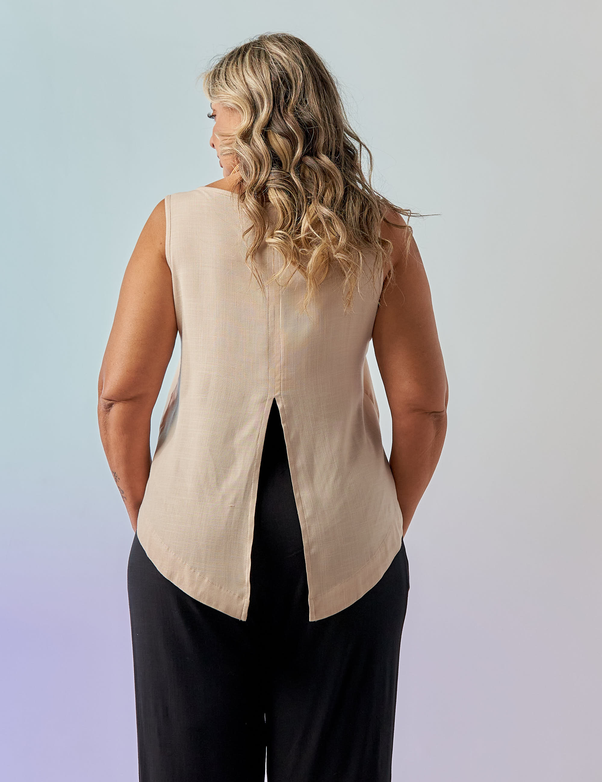 Blusa Cropped Linho Bege Palha