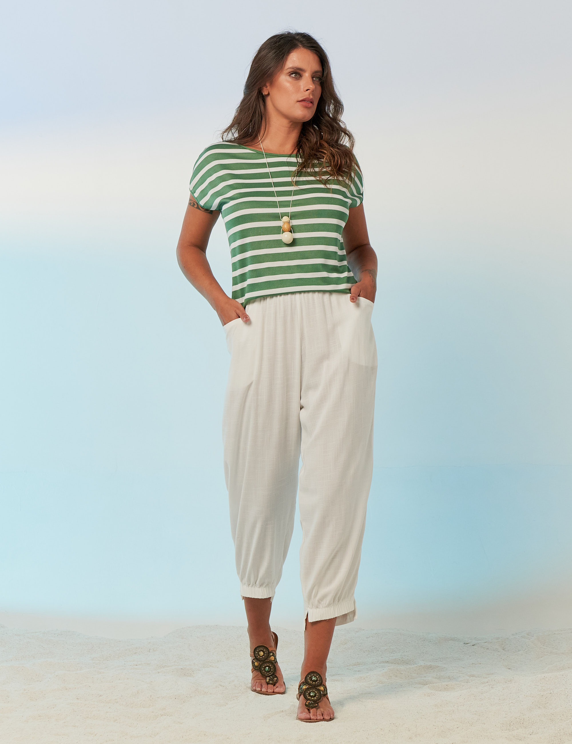 Camiseta Básica Listras Coco