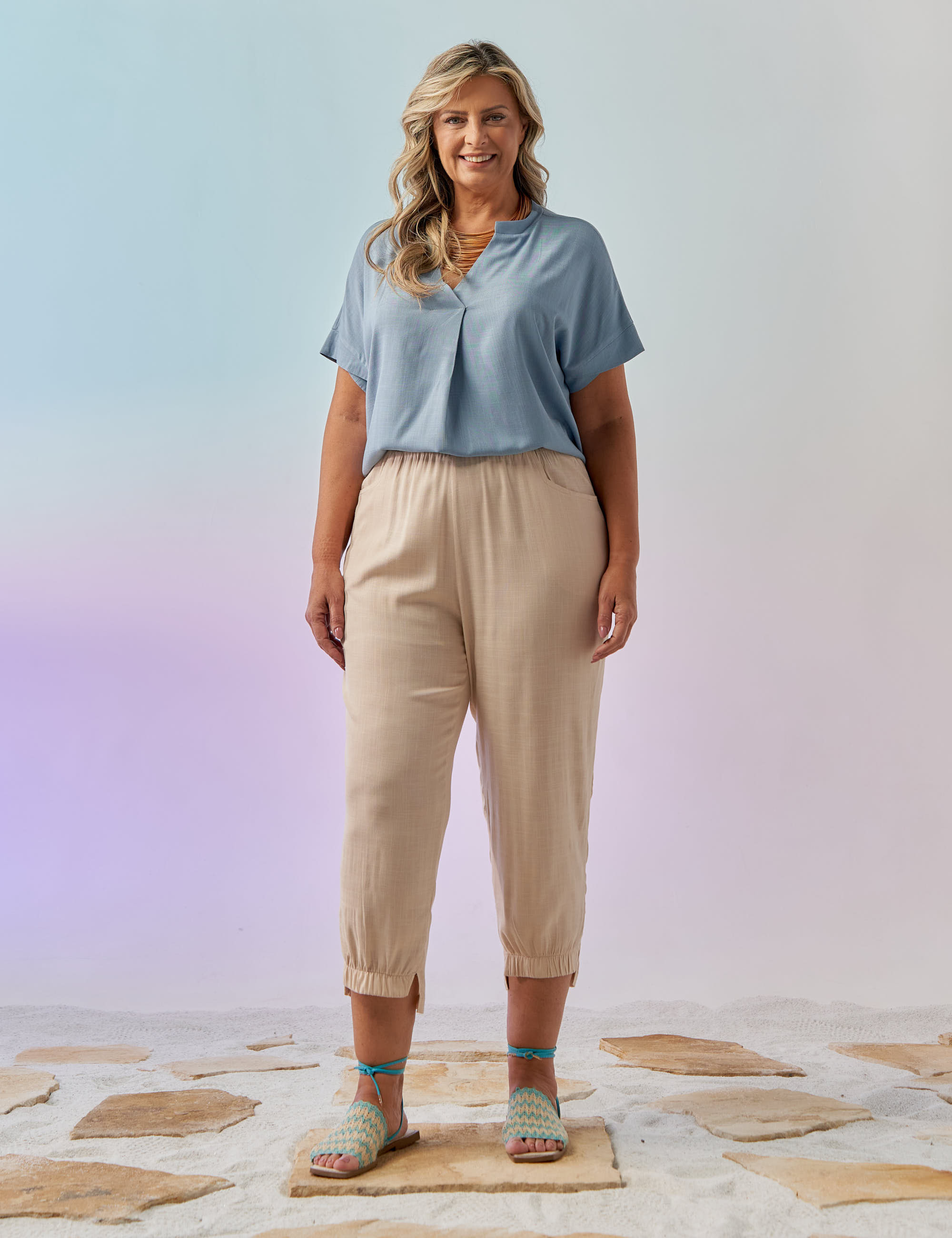 Calça Trancoso Linho Bege Palha