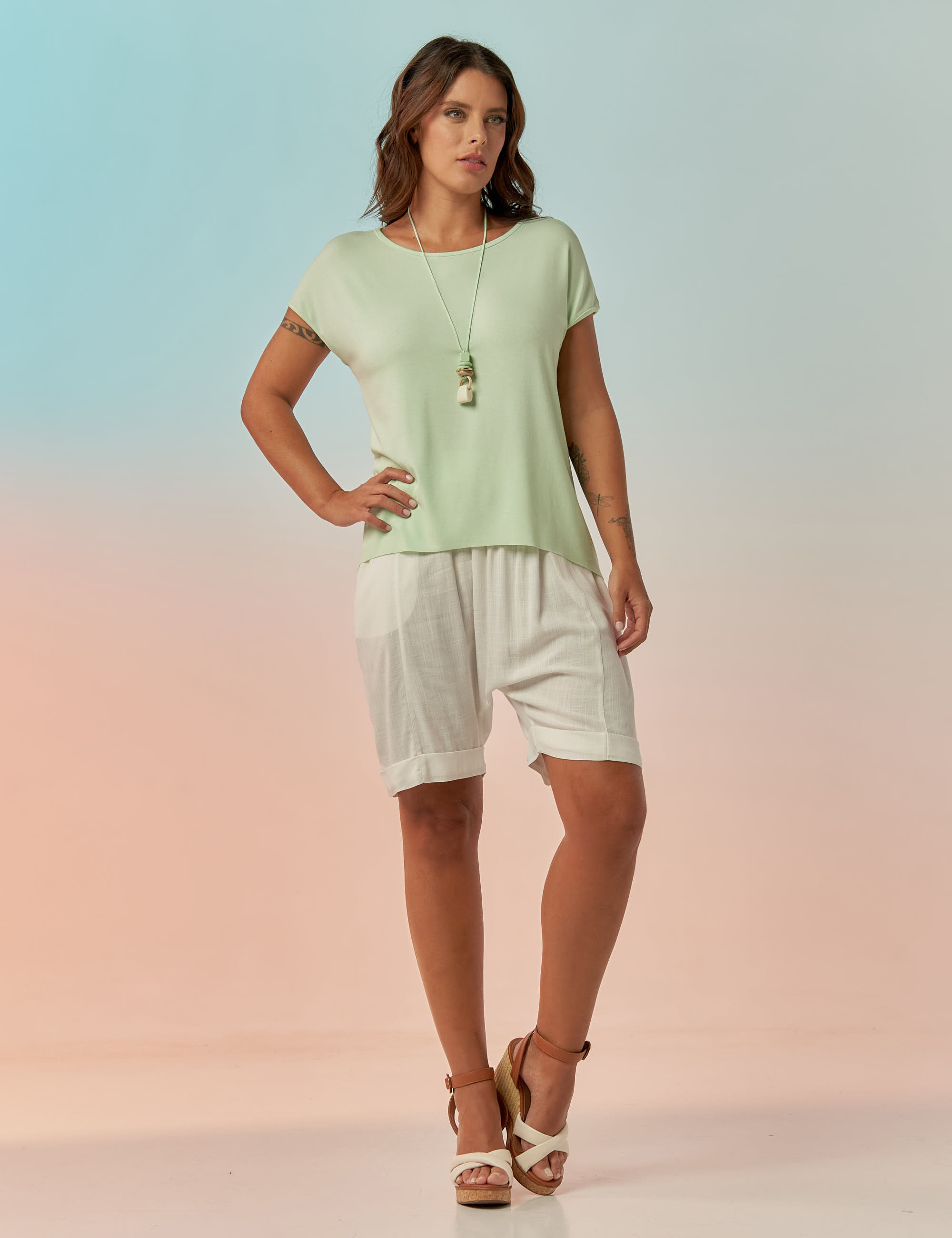 Camiseta Básica Hortelã