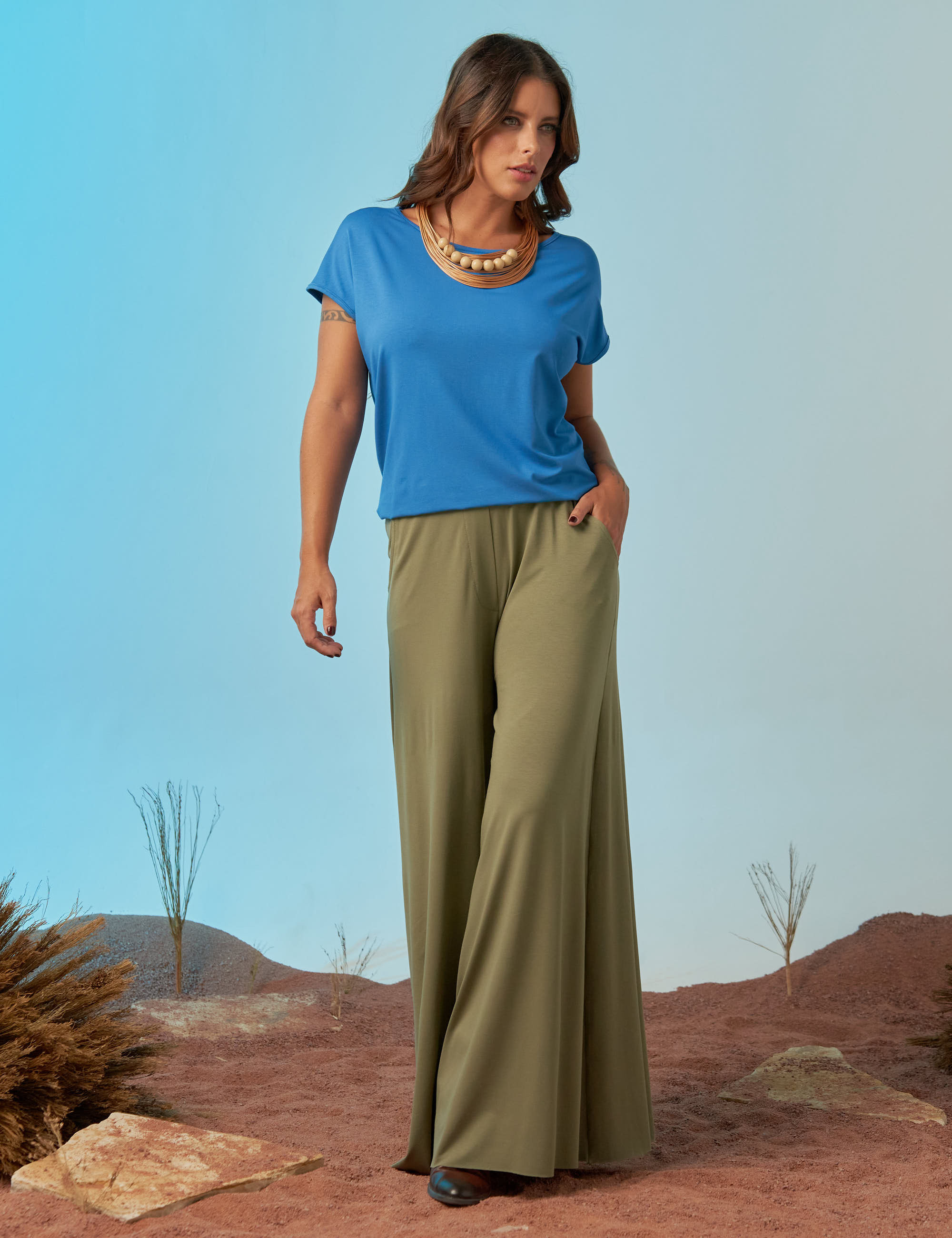 Camiseta Básica Azul Mineral