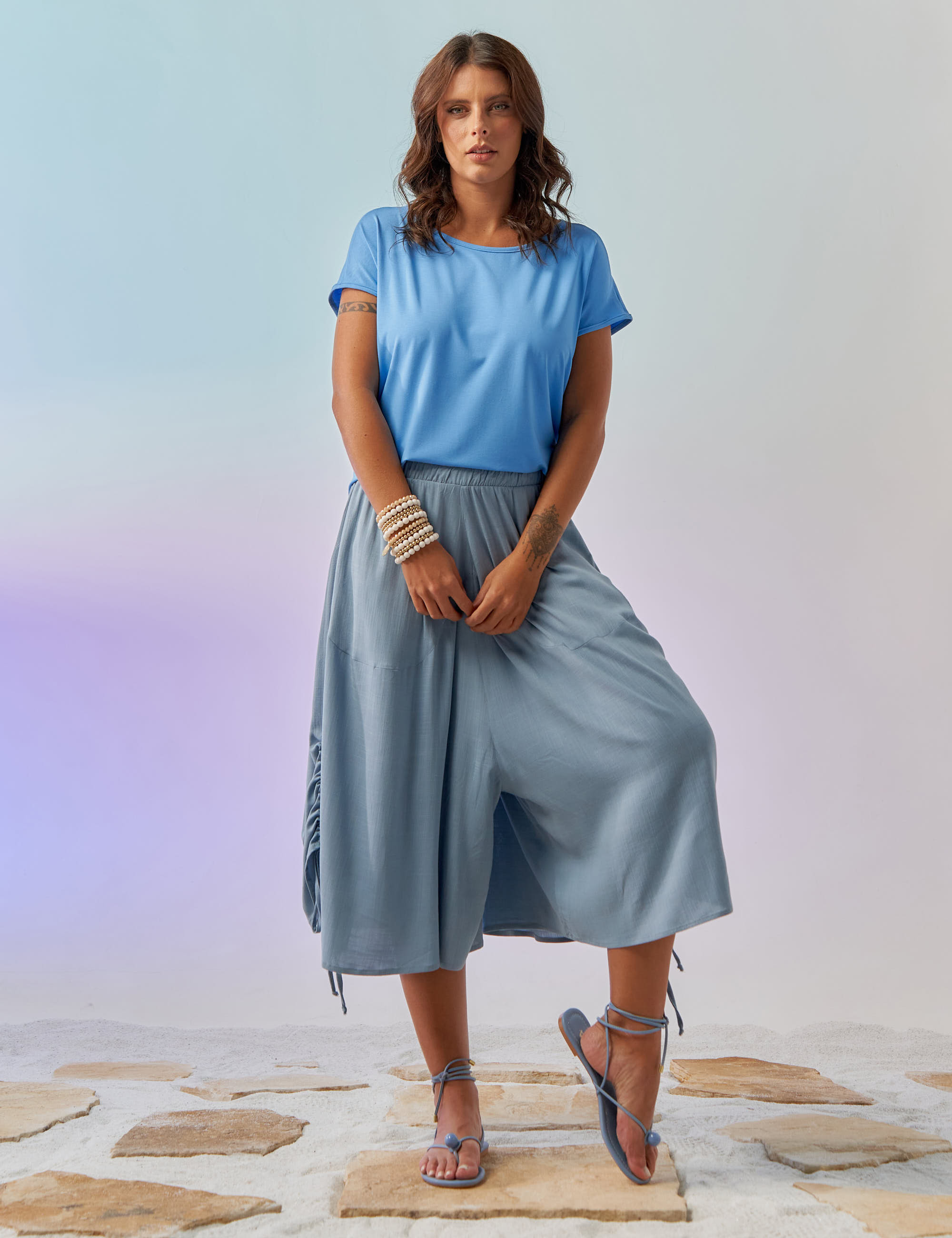 Camiseta Básica Celeste