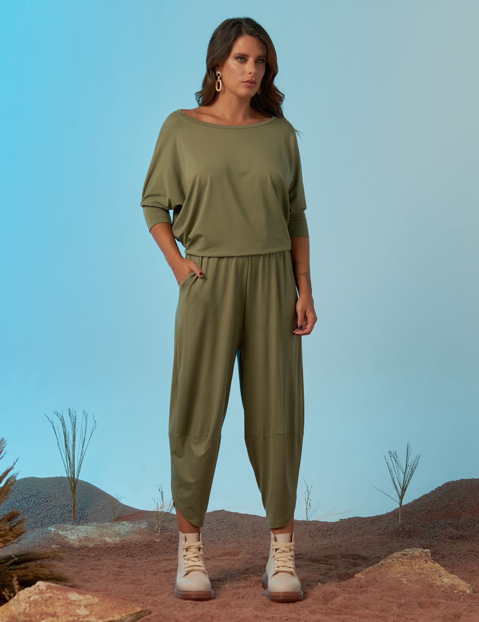 Blusa Quadrada Verde Botânico