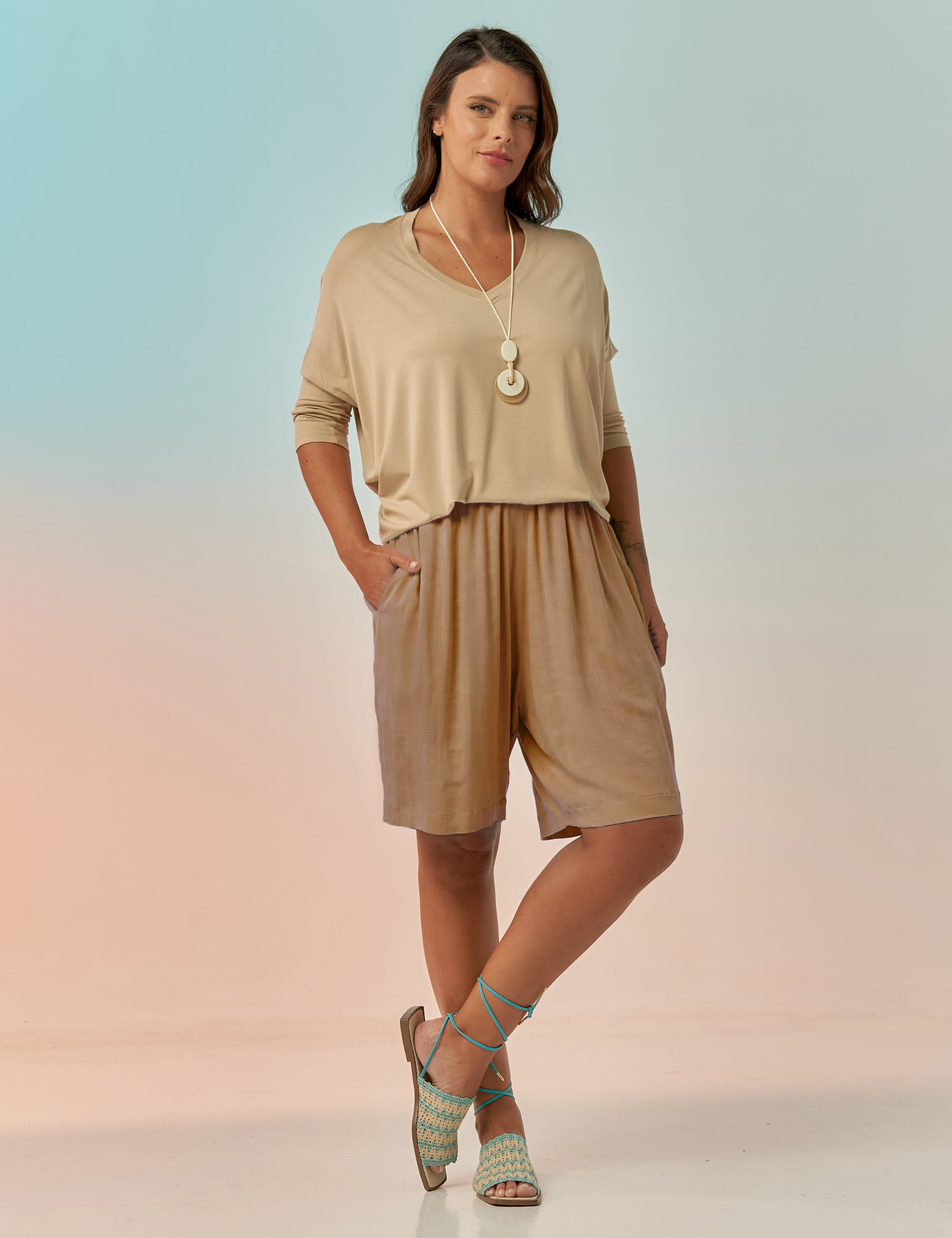 Bermuda Sertão Linho Avelã