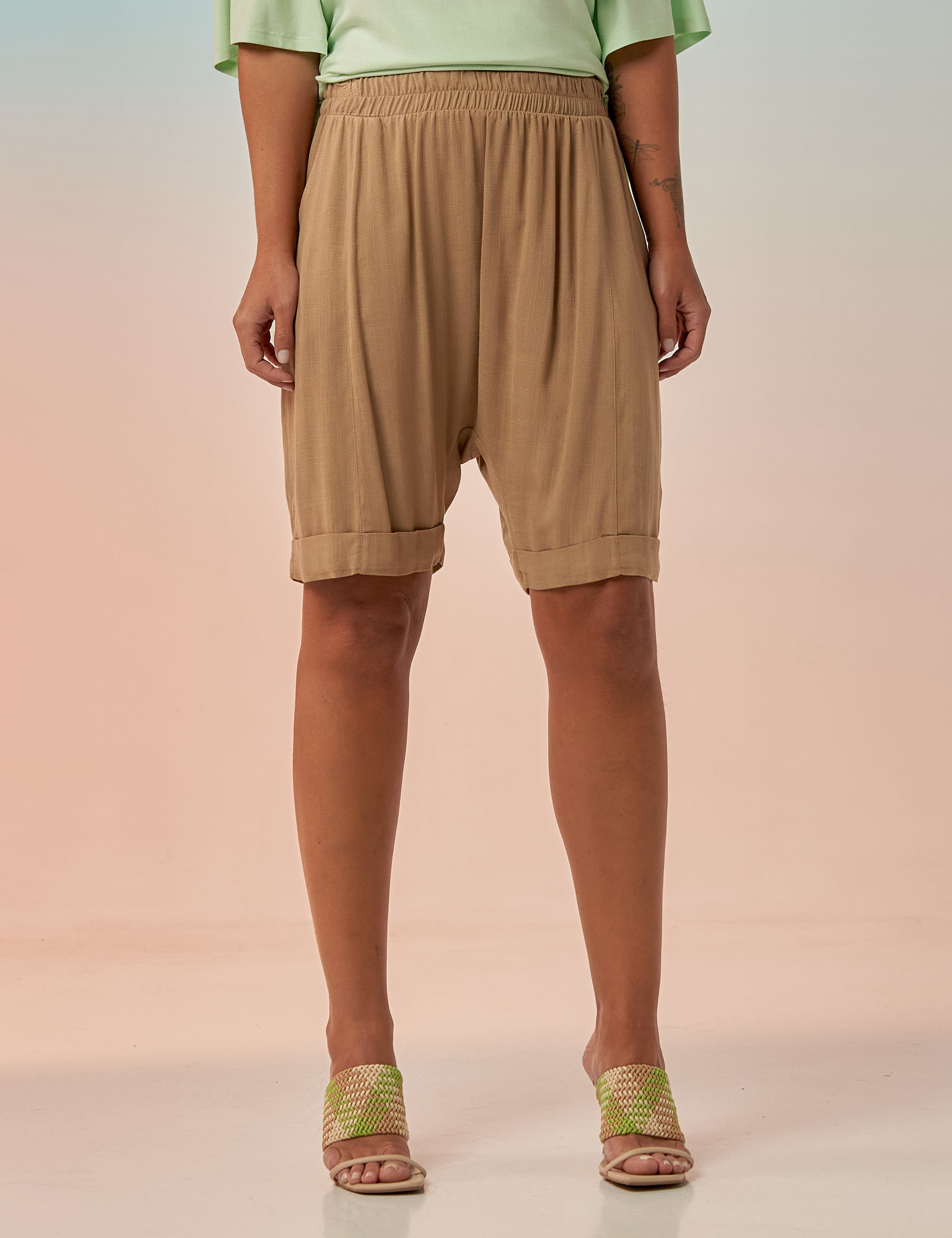 Bermuda Saruel Linho Avelã