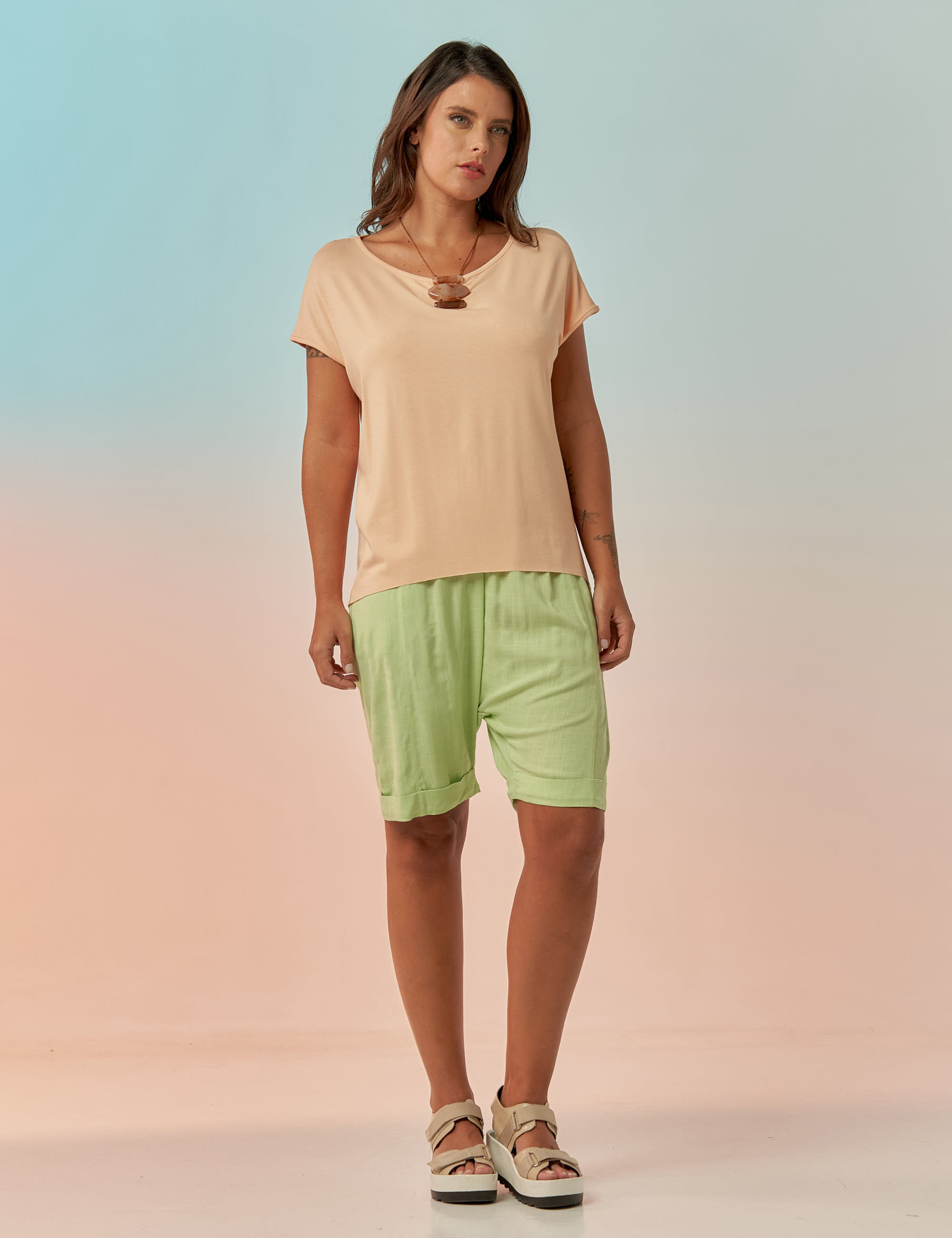 Camiseta Básica Pêssego