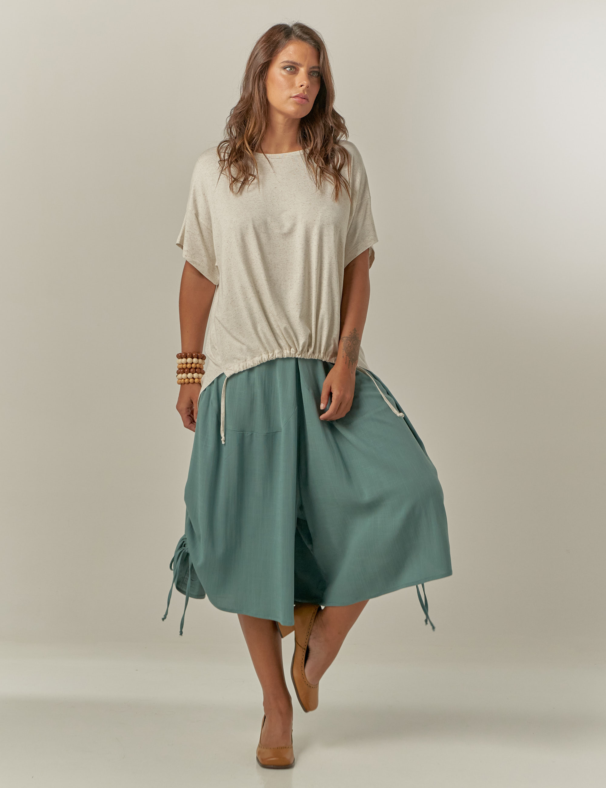 Blusa Barra Franzida Linen