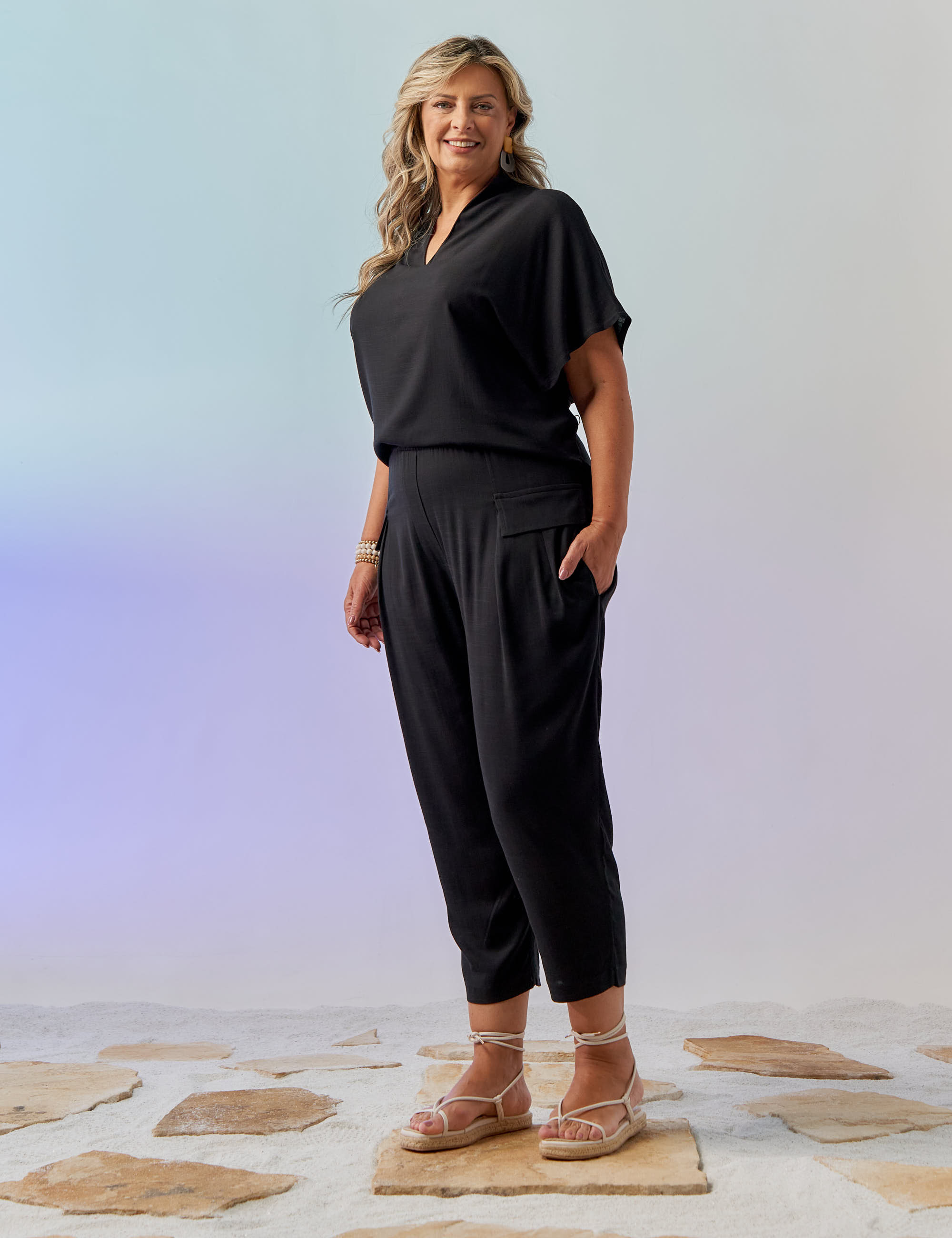 Calça Gramado Linho Preta