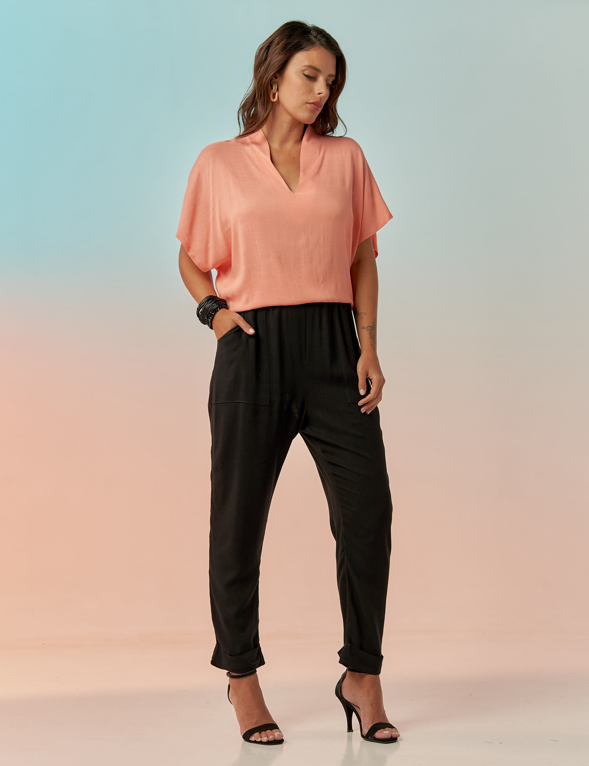 Blusa Gola Linho Bellini