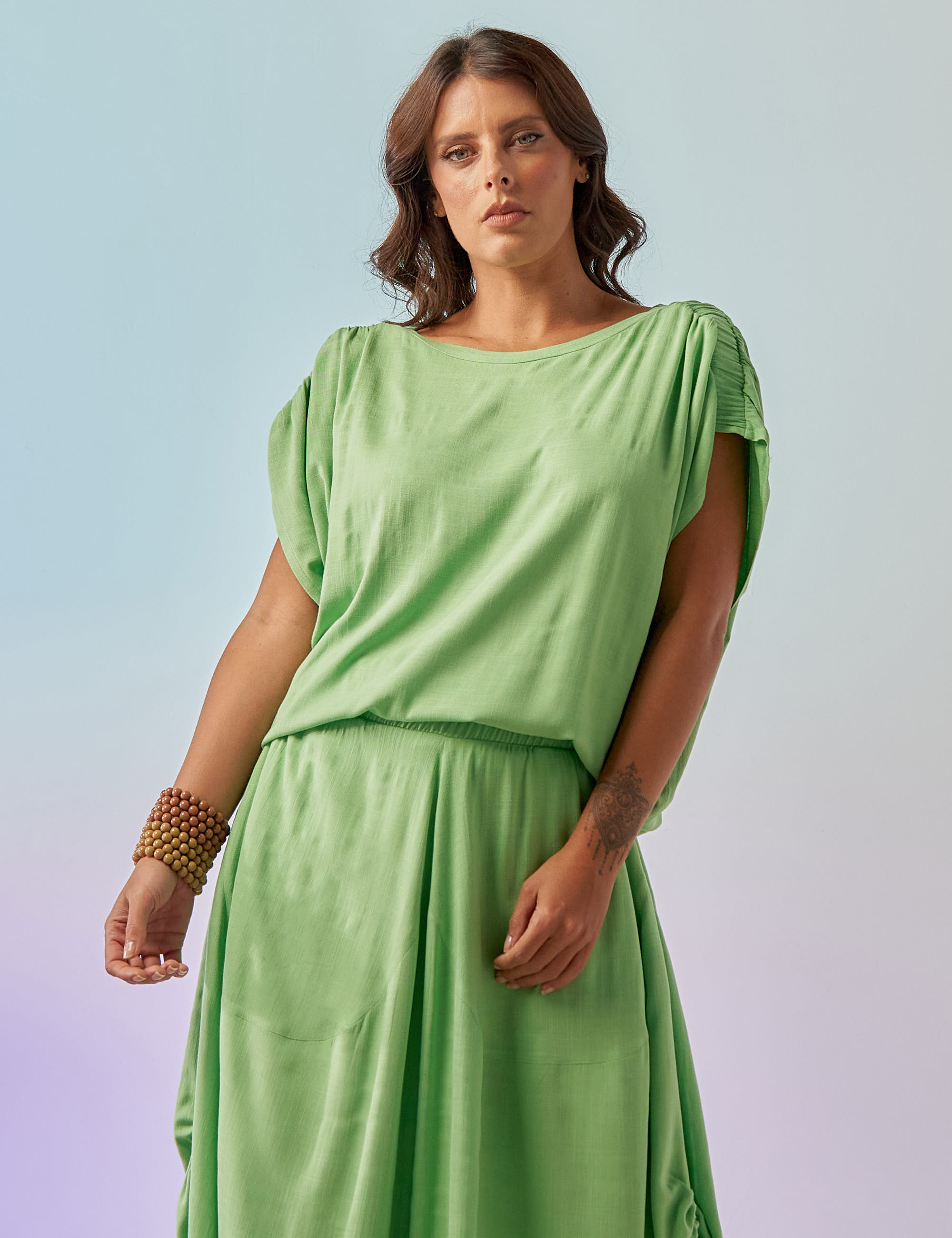 Blusa Franzida Linho Salsa