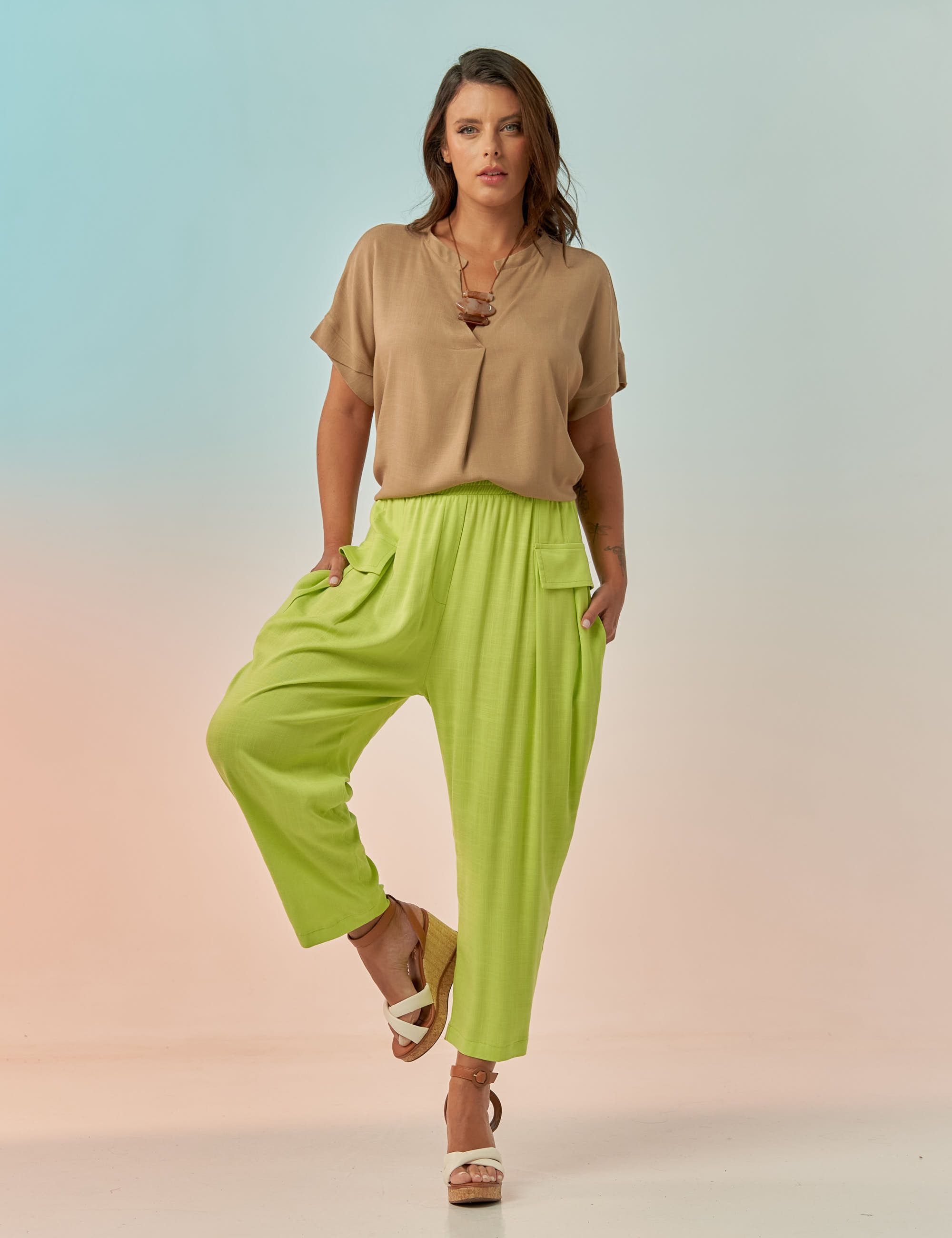 Calça Gramado Linho Verde Siciliano