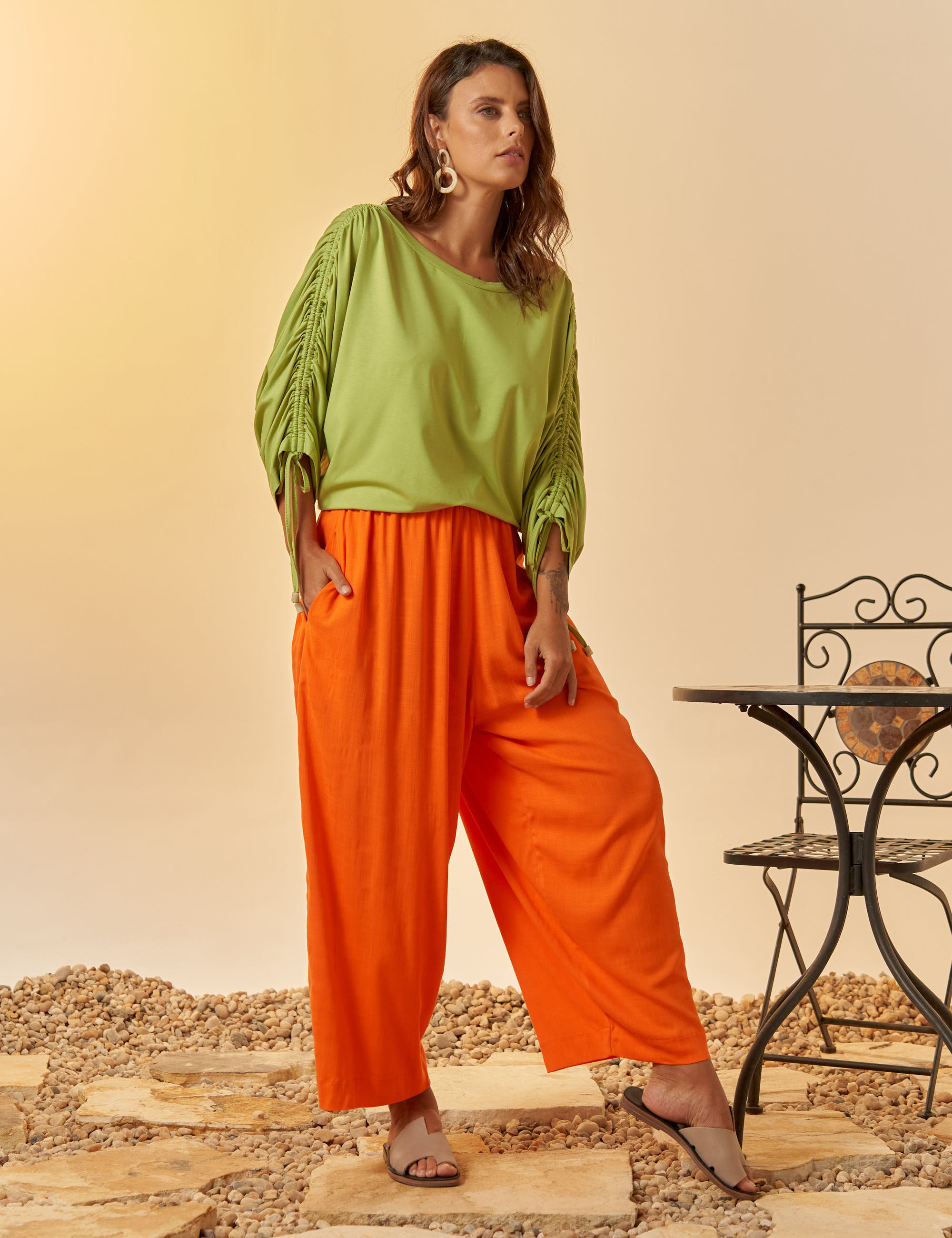 Calça Sertão Linho Tangerina