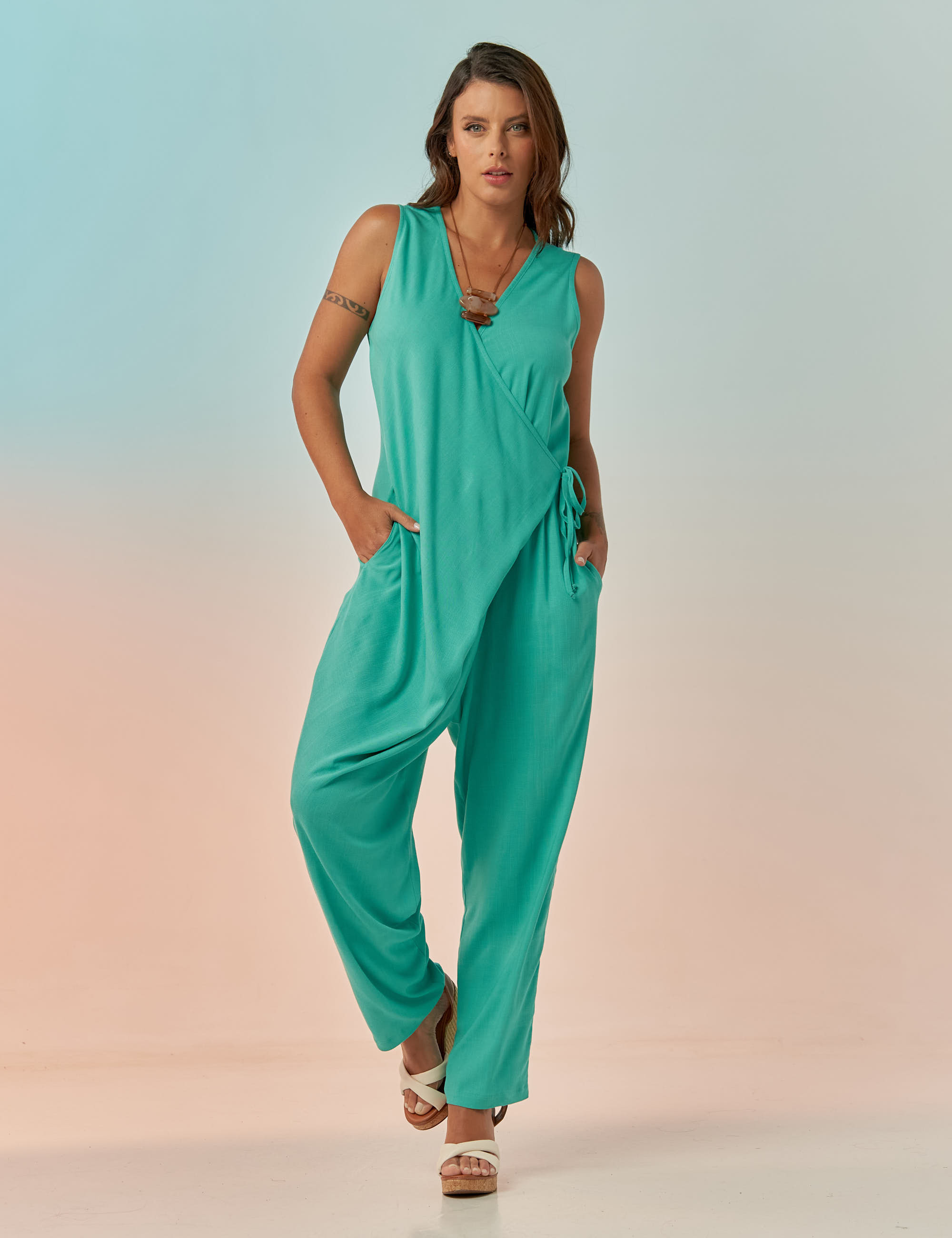 Macacão Pareô sem Manga Caribe