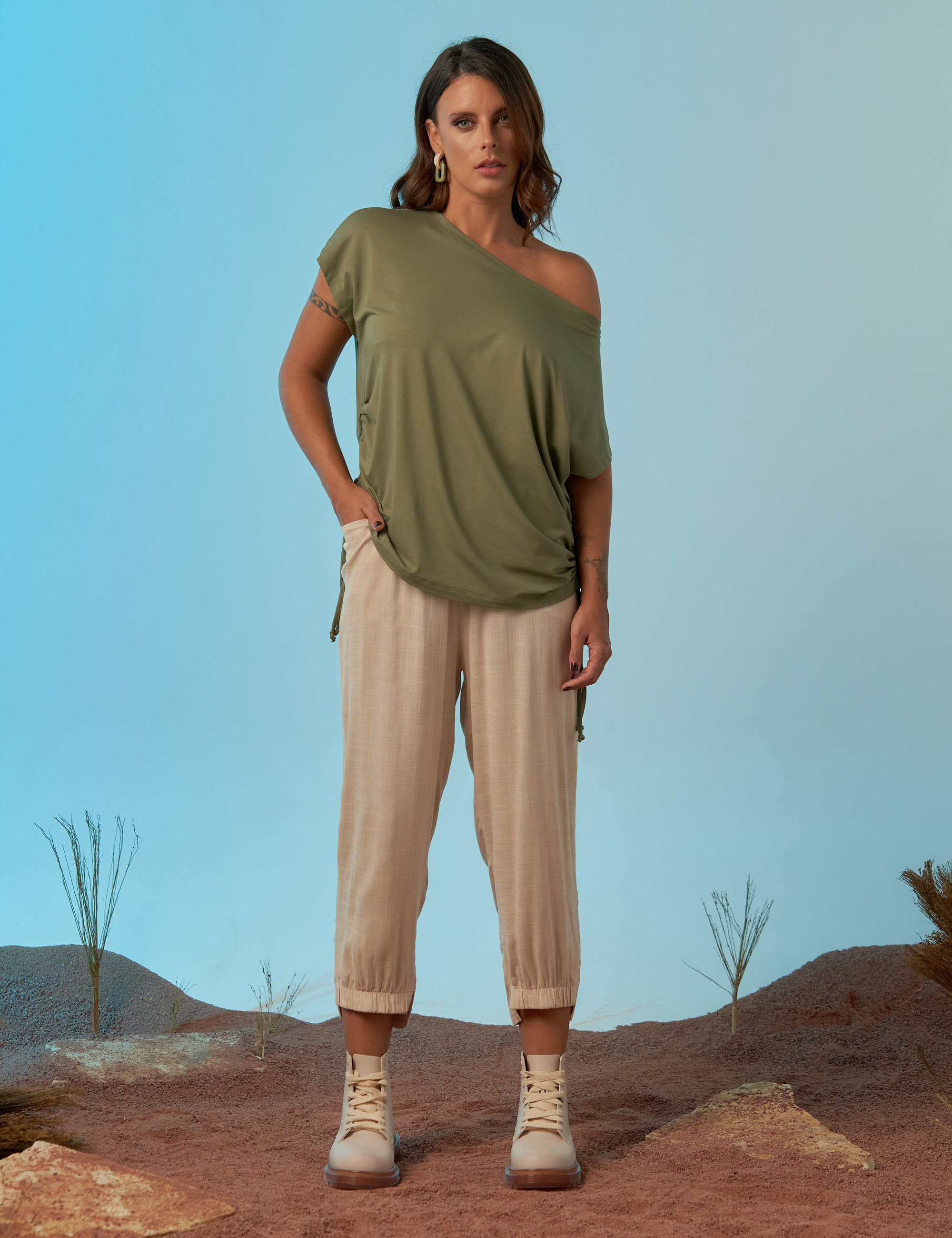 Blusa Canaleta Lateral Verde Botânico