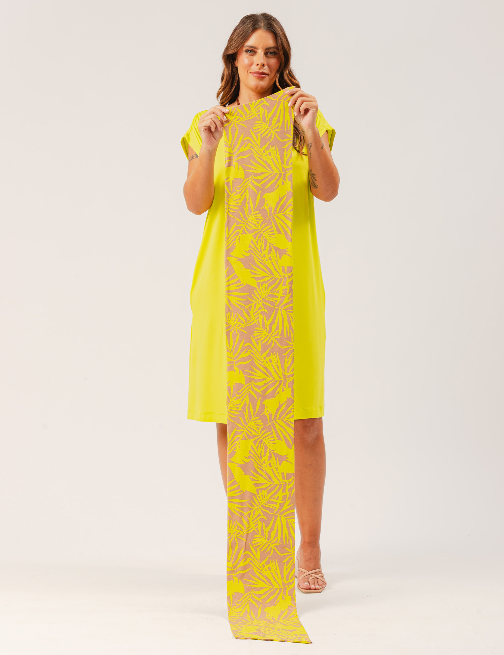 Faixa Malha Estampa Folhas