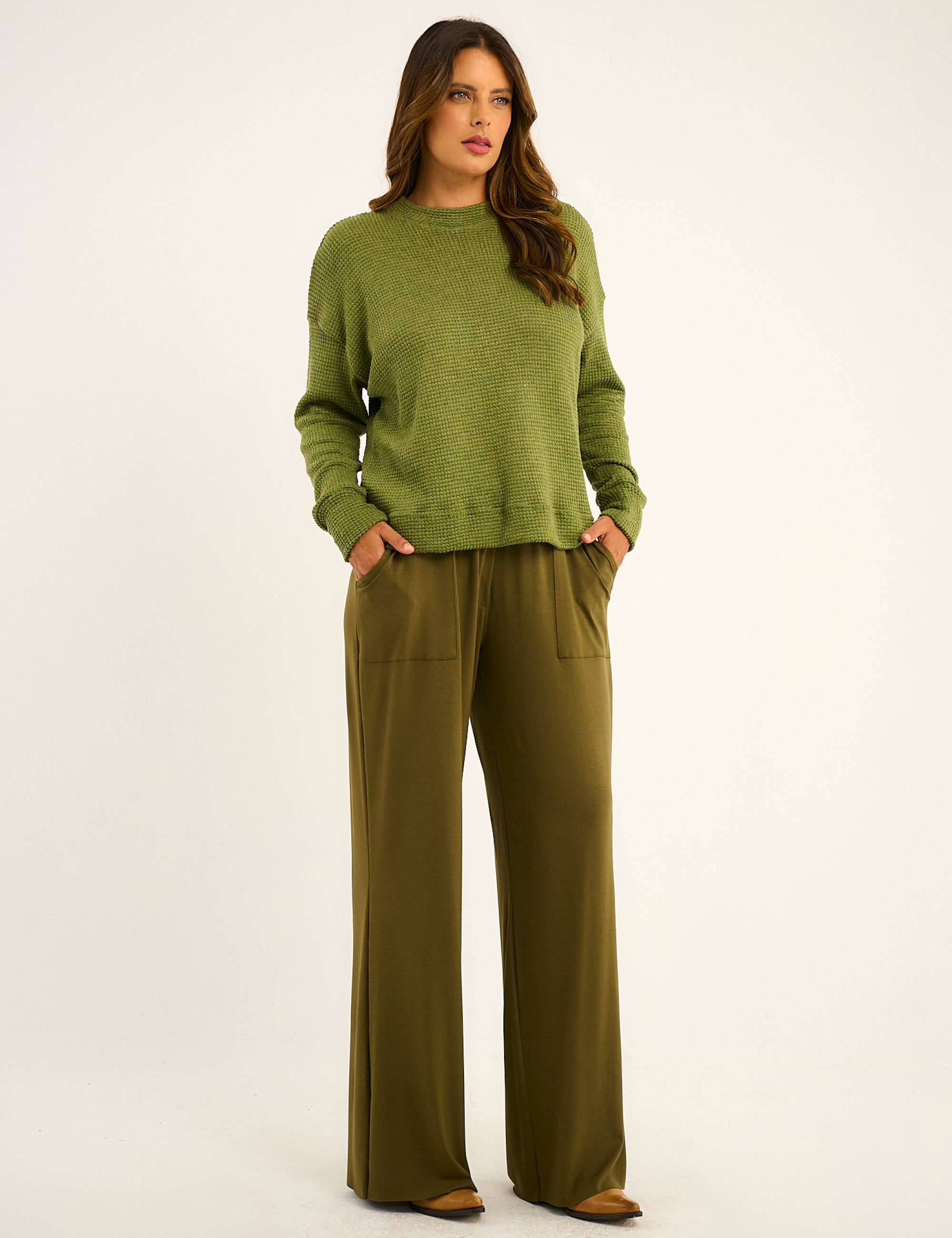 Calça Pantalona Verde Oliva