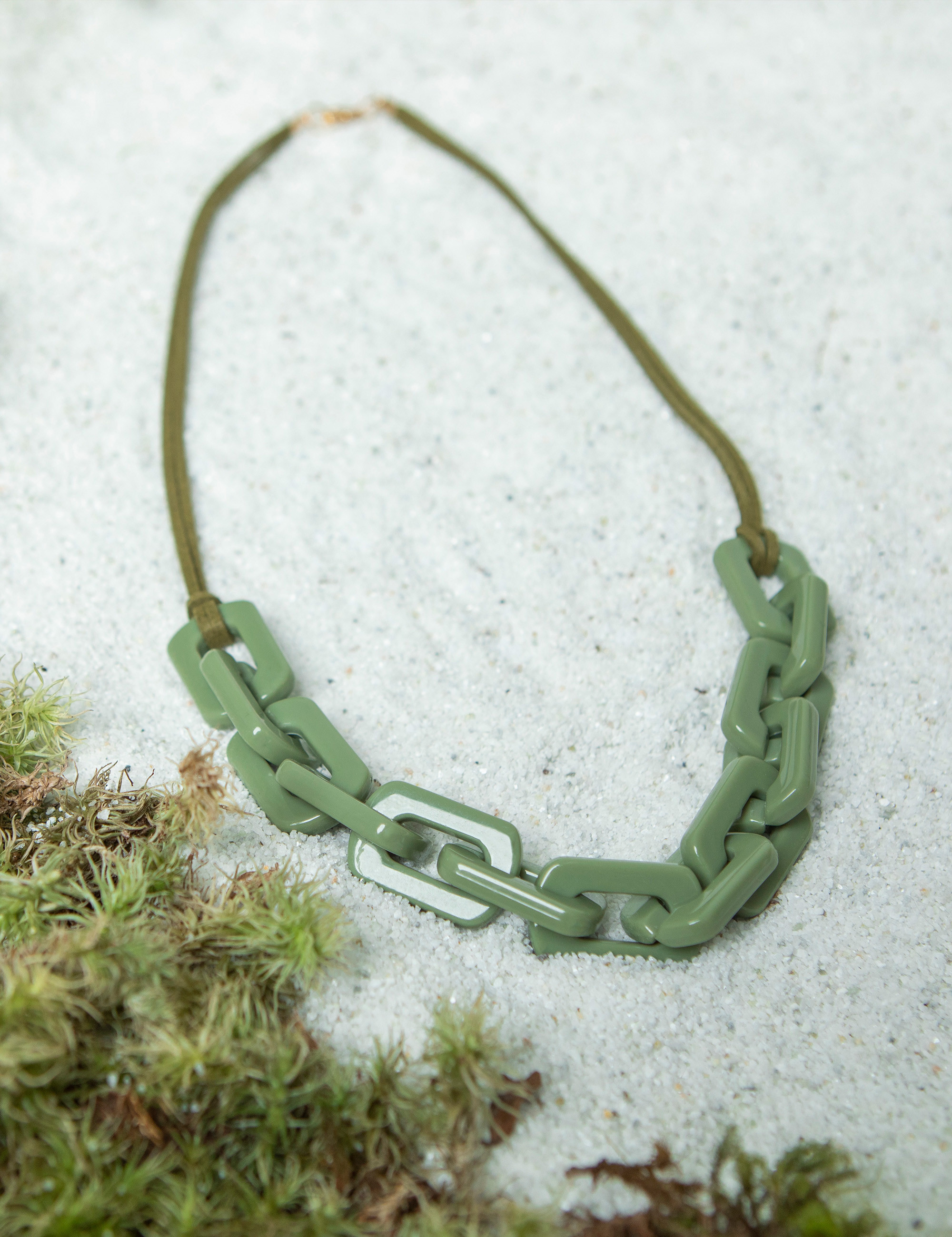 Colar Corrente Verde Selva