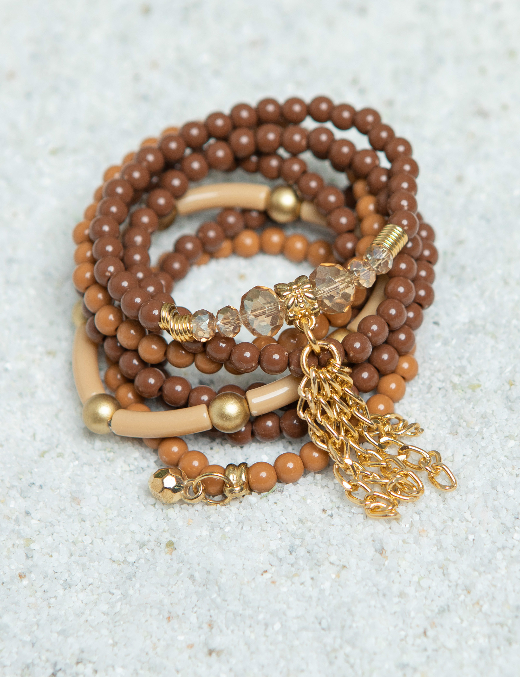 Conjunto Pulseiras Maxi Marrom Cacau