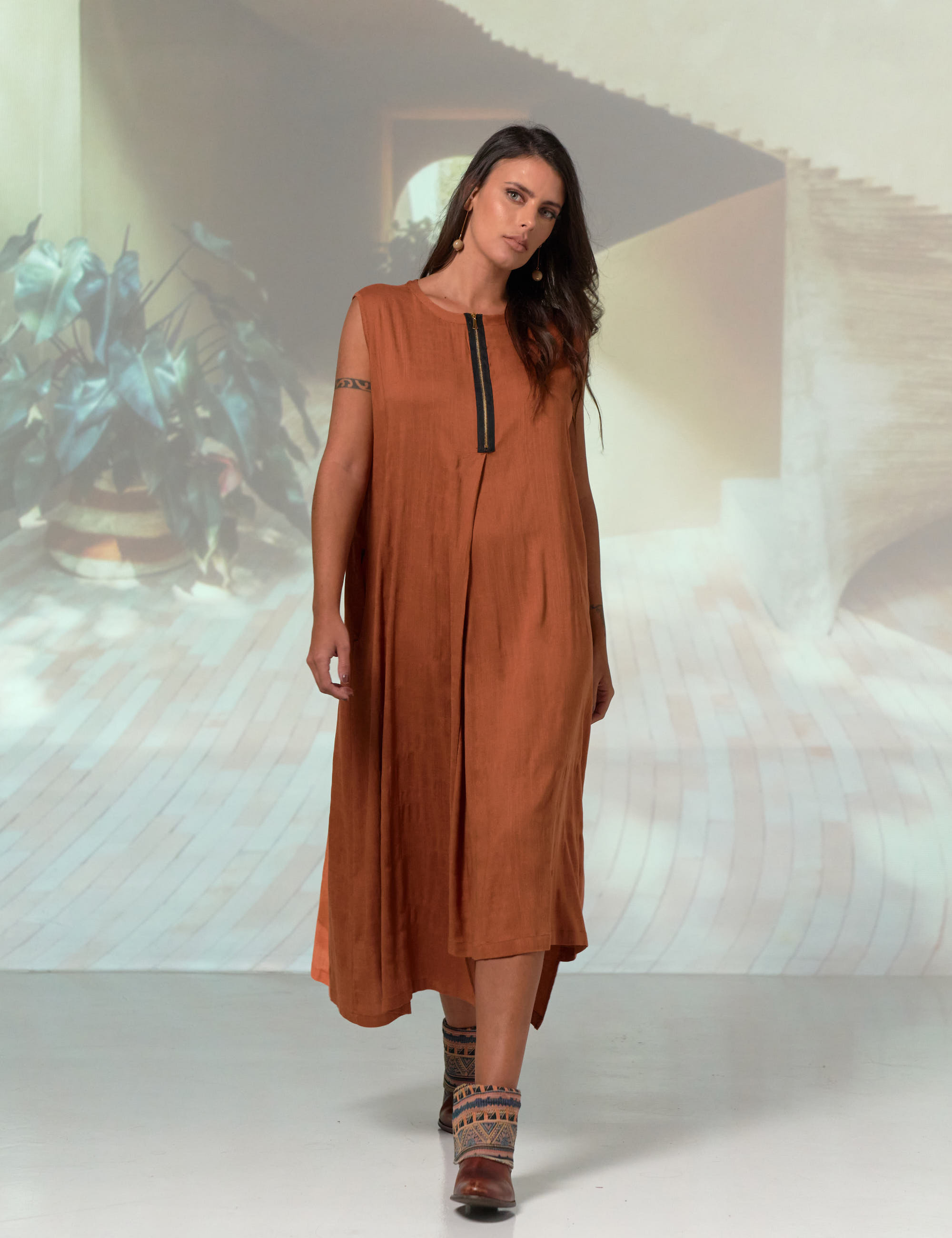 Vestido Zíper Rapadura