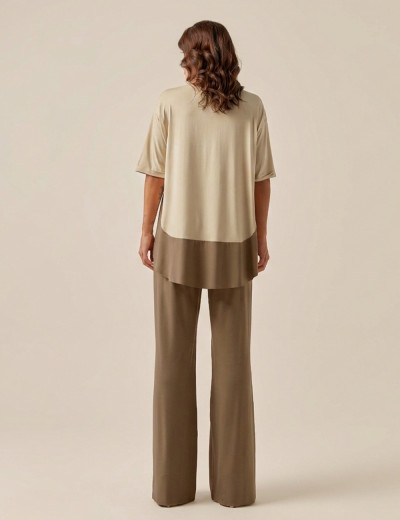 Conjunto Bicolor Reto Bege Ceramica