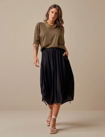 Blusa Quadrada Bege Ceramica