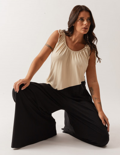 Macacão Bicolor Preto