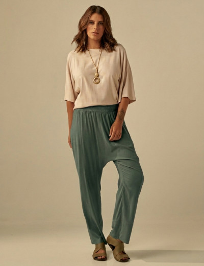 Calça Saruel Linho Verde Salvia