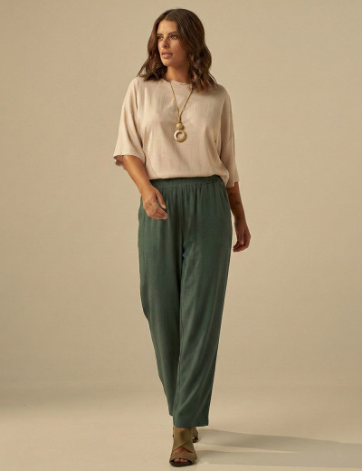 Calça Saruel Linho Verde Salvia