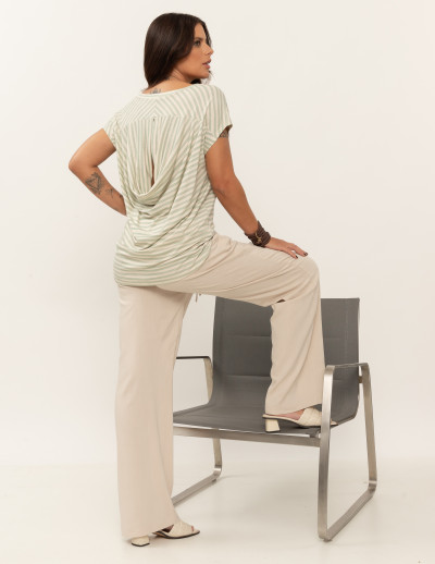 Blusa Drapeada Costa Listra Verde Fiji