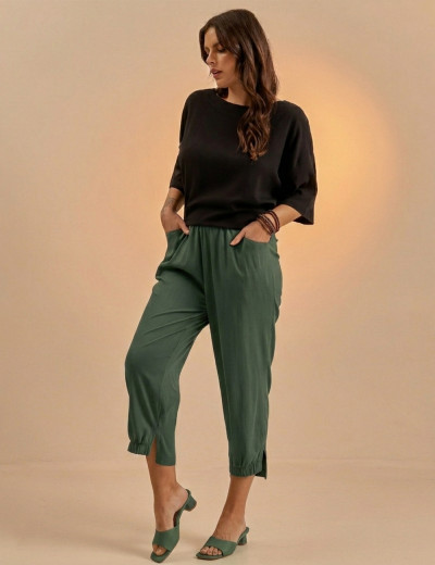 Calça Trancoso Linho Verde Salvia